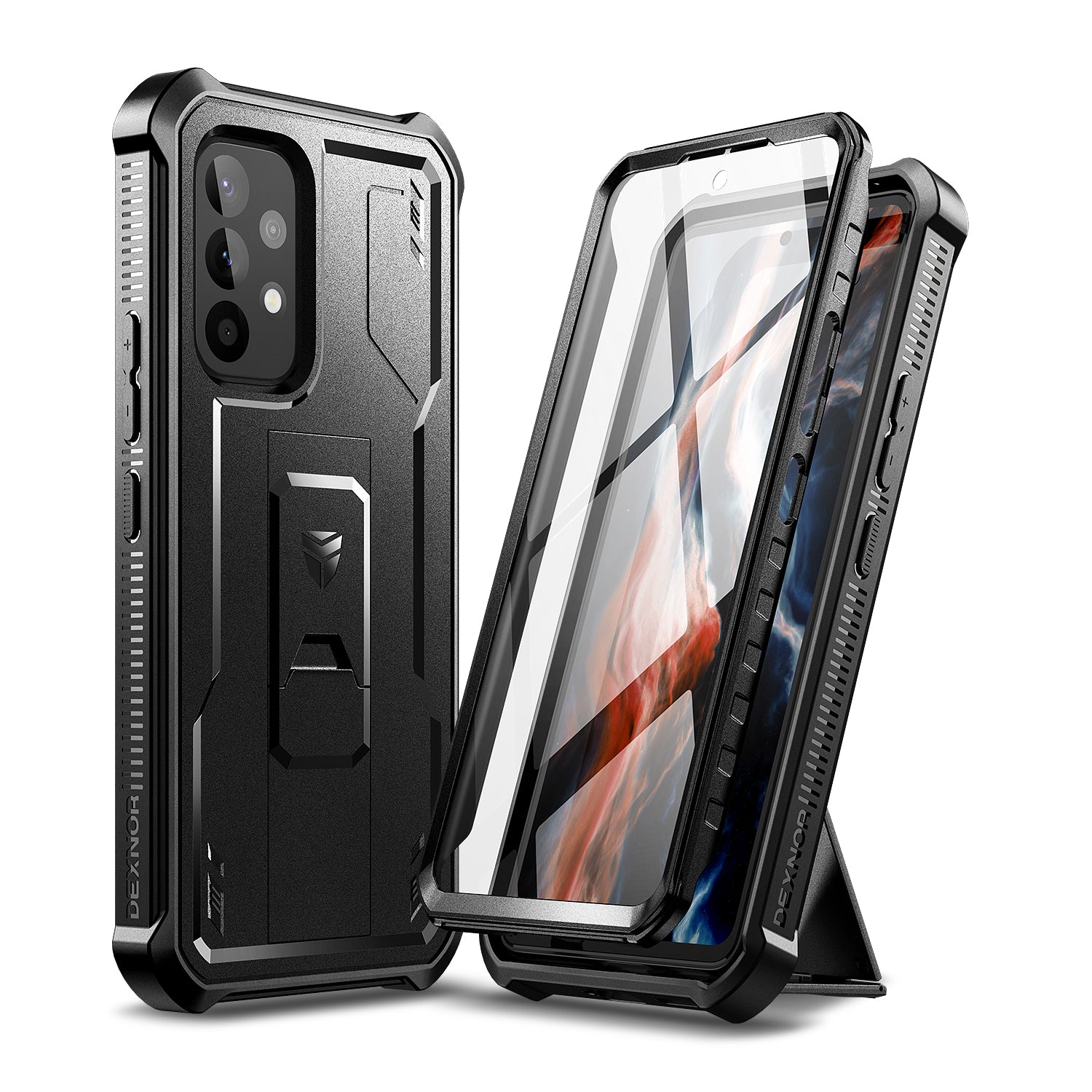 Dexnor Case for Samsung Galaxy A53 5G With Single Screen Protector Full Body Bumper Kickstand Heavy-duty Shockproof Rugged Cover.
