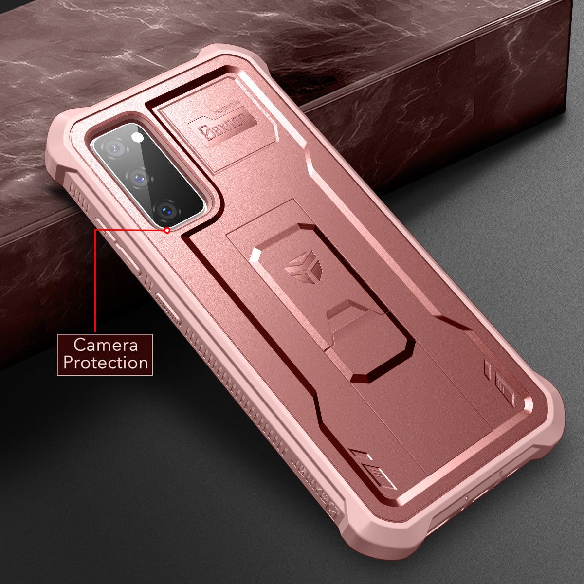 Dexnor Case for Samsung Galaxy S20 FE With Single Screen Protector Full Body Bumper Kickstand Heavy-duty Shockproof Rugged Cover
