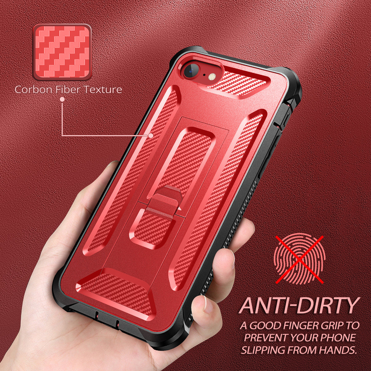 Dexnor Case for iPhone SE2020(iphone7/iphone8 universal)With Screen Protector Full Body Bumper Kickstand Heavy-duty Shockproof Rugged Cover.