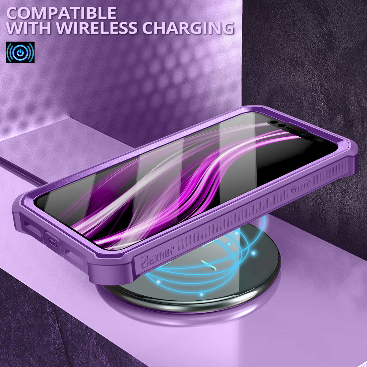 Dexnor Case for iPhone 11 With Screen Protector Full Body Bumper Kickstand Heavy-duty Shockproof Rugged Cover.