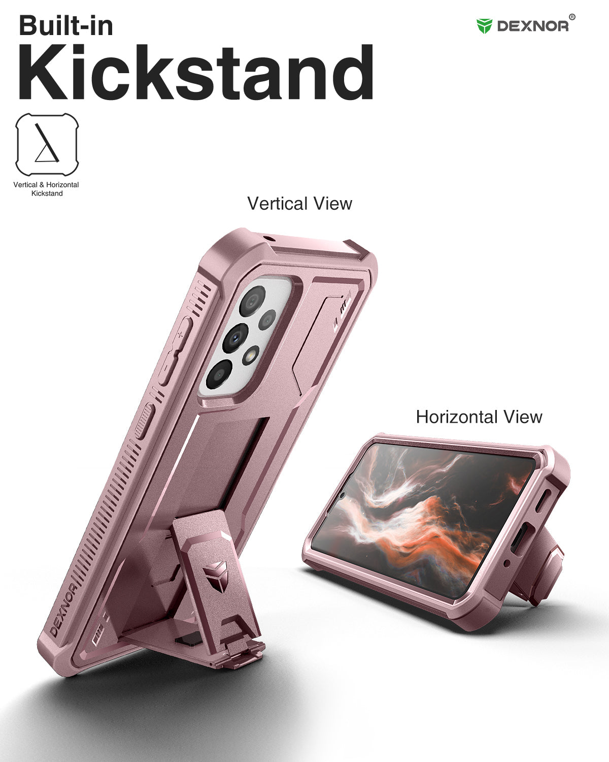 Dexnor Case for Samsung Galaxy A33 5G With Single Screen Protector Full Body Bumper Kickstand Heavy-duty Shockproof Rugged Cover.