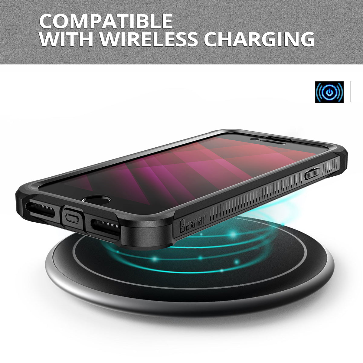 Dexnor Case for iPhone SE2020(iphone7/iphone8 universal)With Screen Protector Full Body Bumper Kickstand Heavy-duty Shockproof Rugged Cover.