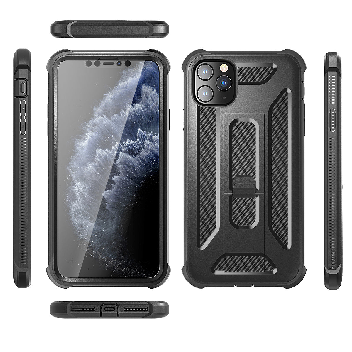 Dexnor Case for iPhone 11 Pro Max With Screen Protector Full Body Bumper Kickstand Heavy-duty Shockproof Rugged Cover.