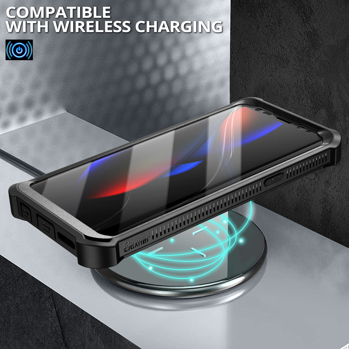 Dexnor Case for Samsung Galaxy S9 With Single Screen Protector Full Body Bumper Kickstand Heavy-duty Shockproof Rugged Cover.