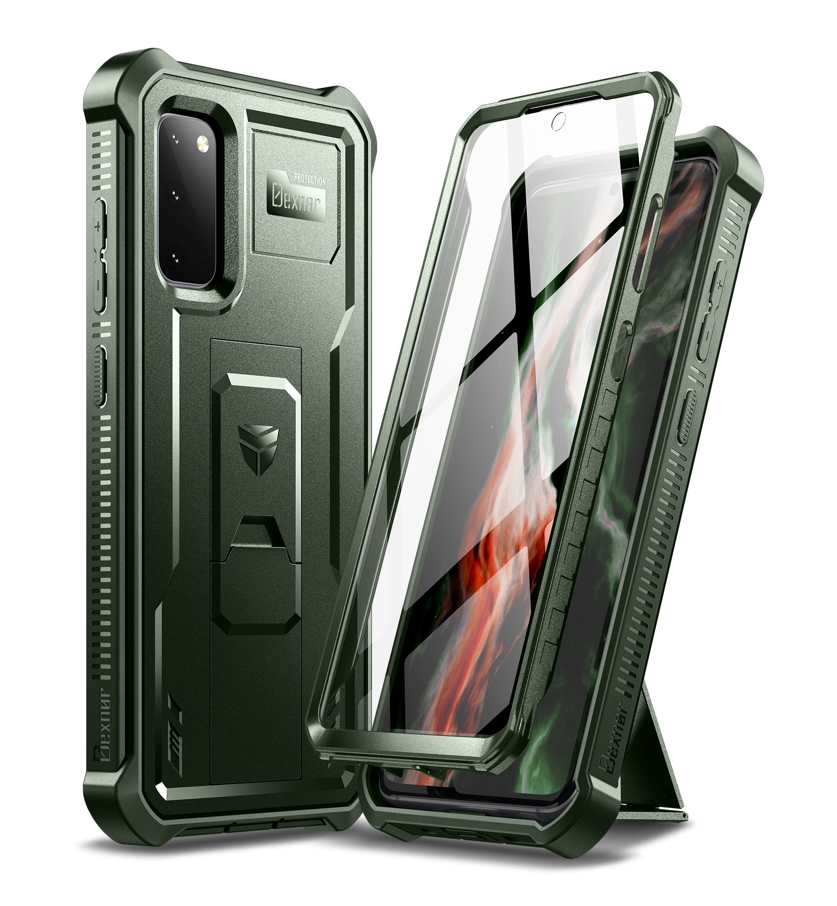 Dexnor Case for Samsung Galaxy S20 With Single Screen Protector Full Body Bumper Kickstand Heavy-duty Shockproof Rugged Cover.