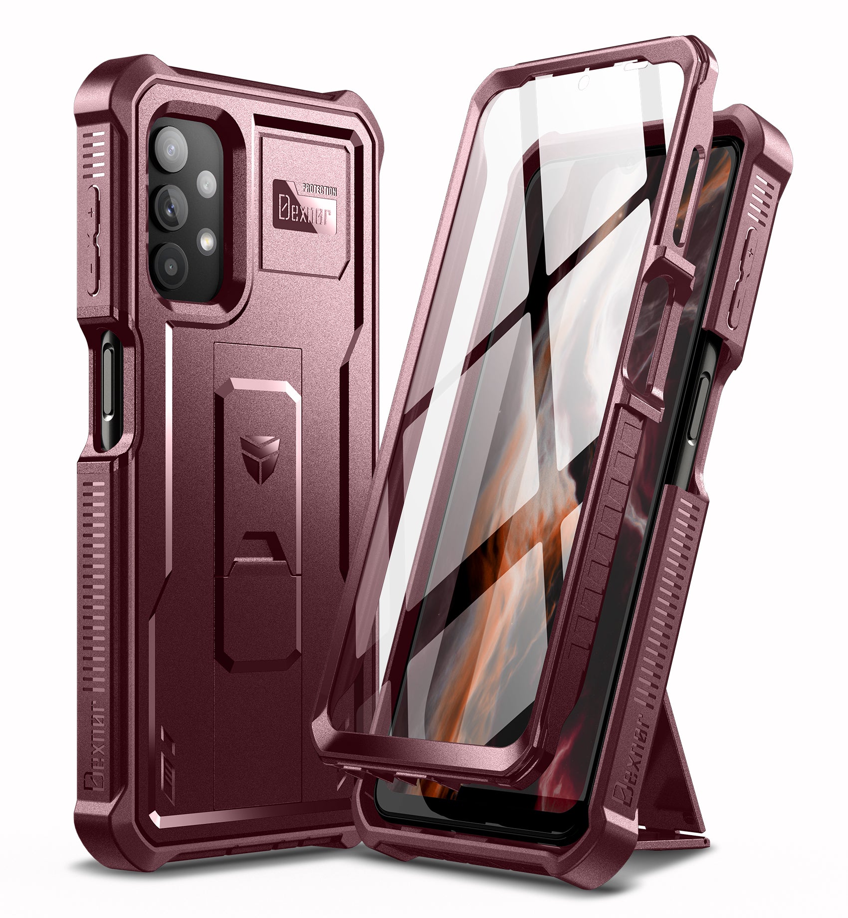 Dexnor Case for Samsung Galaxy A32 5G With Single Screen Protector Full Body Bumper Kickstand Heavy-duty Shockproof Rugged Cover.