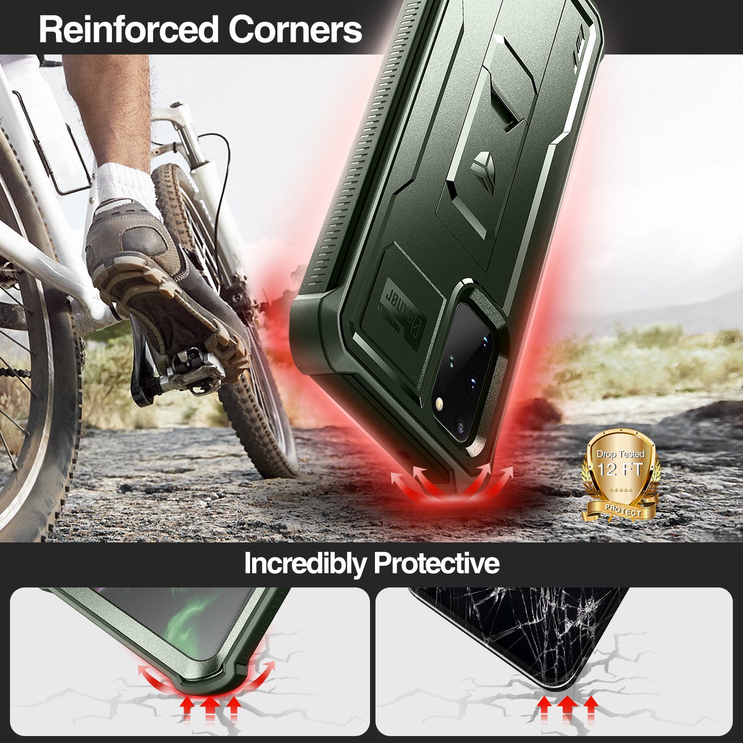 Dexnor Case for Samsung Galaxy S20 Plus With Single Screen Protector Full Body Bumper Kickstand Heavy-duty Shockproof Rugged Cover.