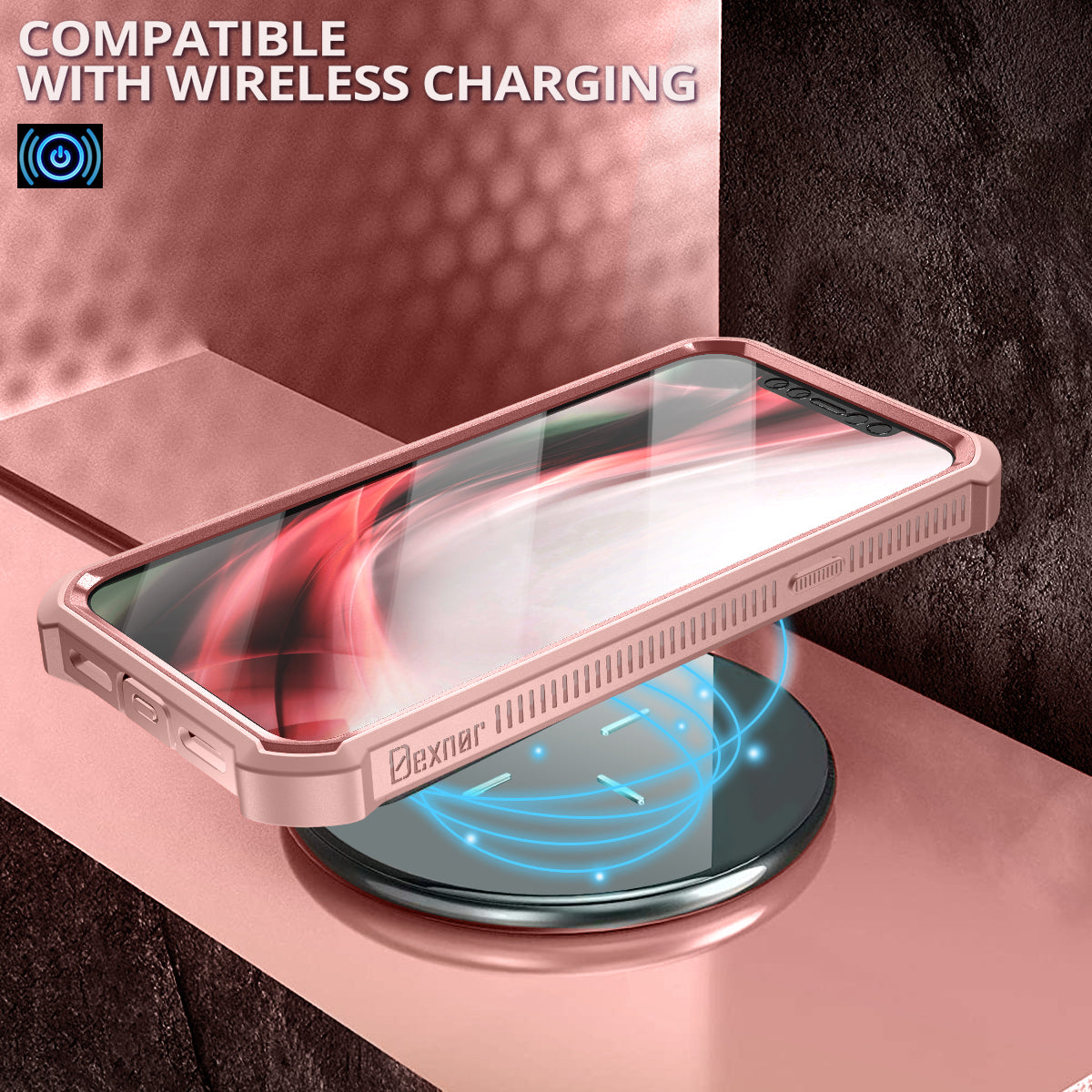 Dexnor Black Case For iPhone 12 Pro Max With Heavy-duty Shockproof Full Body Built-in Screen Protector Adjustable Kickstand