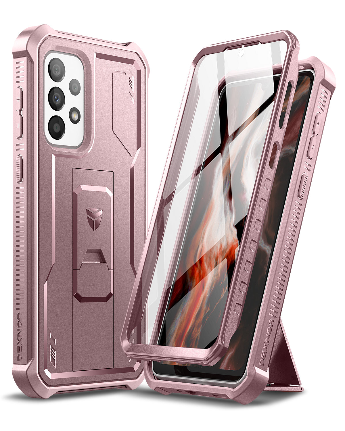 Dexnor Case for Samsung Galaxy A33 5G With Single Screen Protector Full Body Bumper Kickstand Heavy-duty Shockproof Rugged Cover.