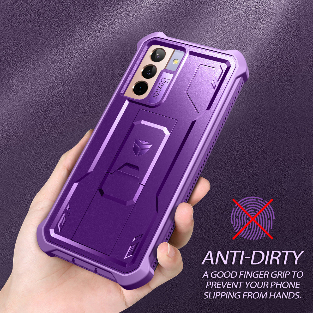 Dexnor Case for Samsung Galaxy S21 With Single Screen Protector Full Body Bumper Kickstand Heavy-duty Shockproof Rugged Cover.