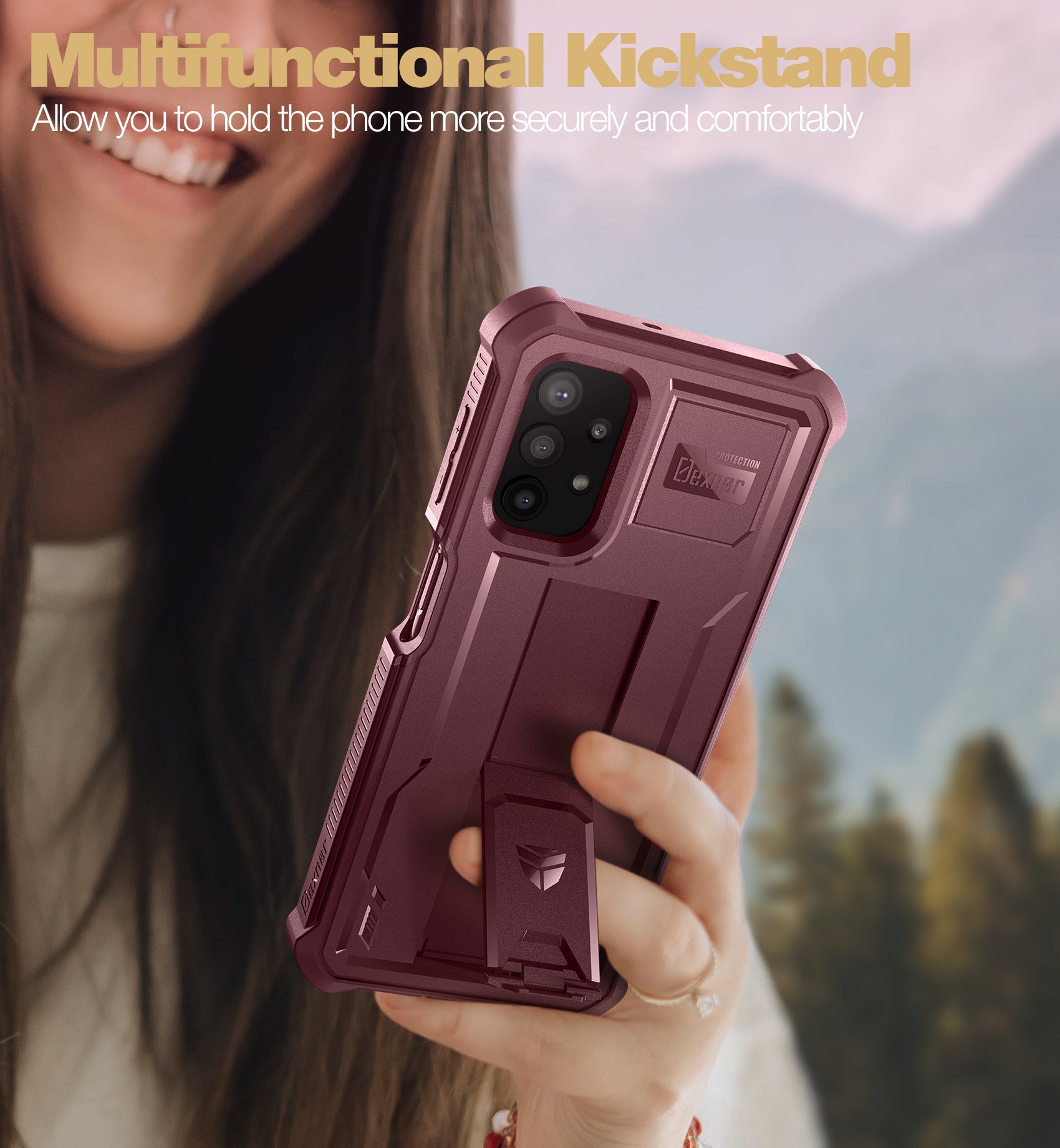 Dexnor Case for Samsung Galaxy A32 5G With Single Screen Protector Full Body Bumper Kickstand Heavy-duty Shockproof Rugged Cover.