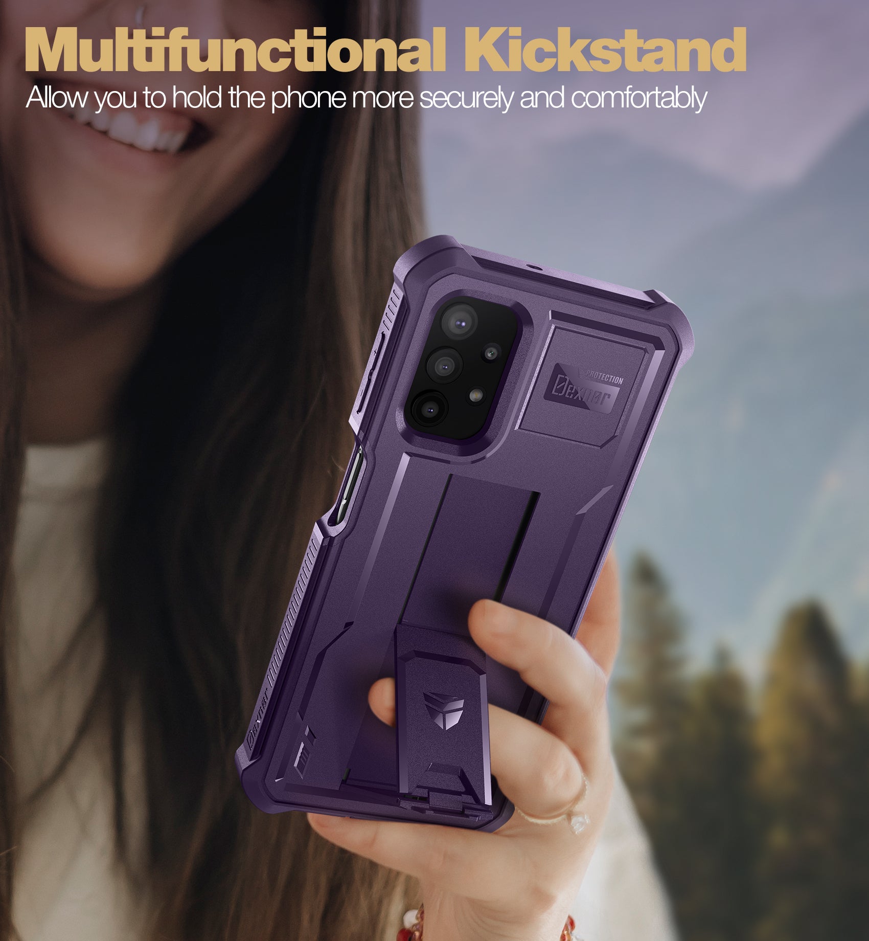 Dexnor Case for Samsung Galaxy A32 5G With Single Screen Protector Full Body Bumper Kickstand Heavy-duty Shockproof Rugged Cover.