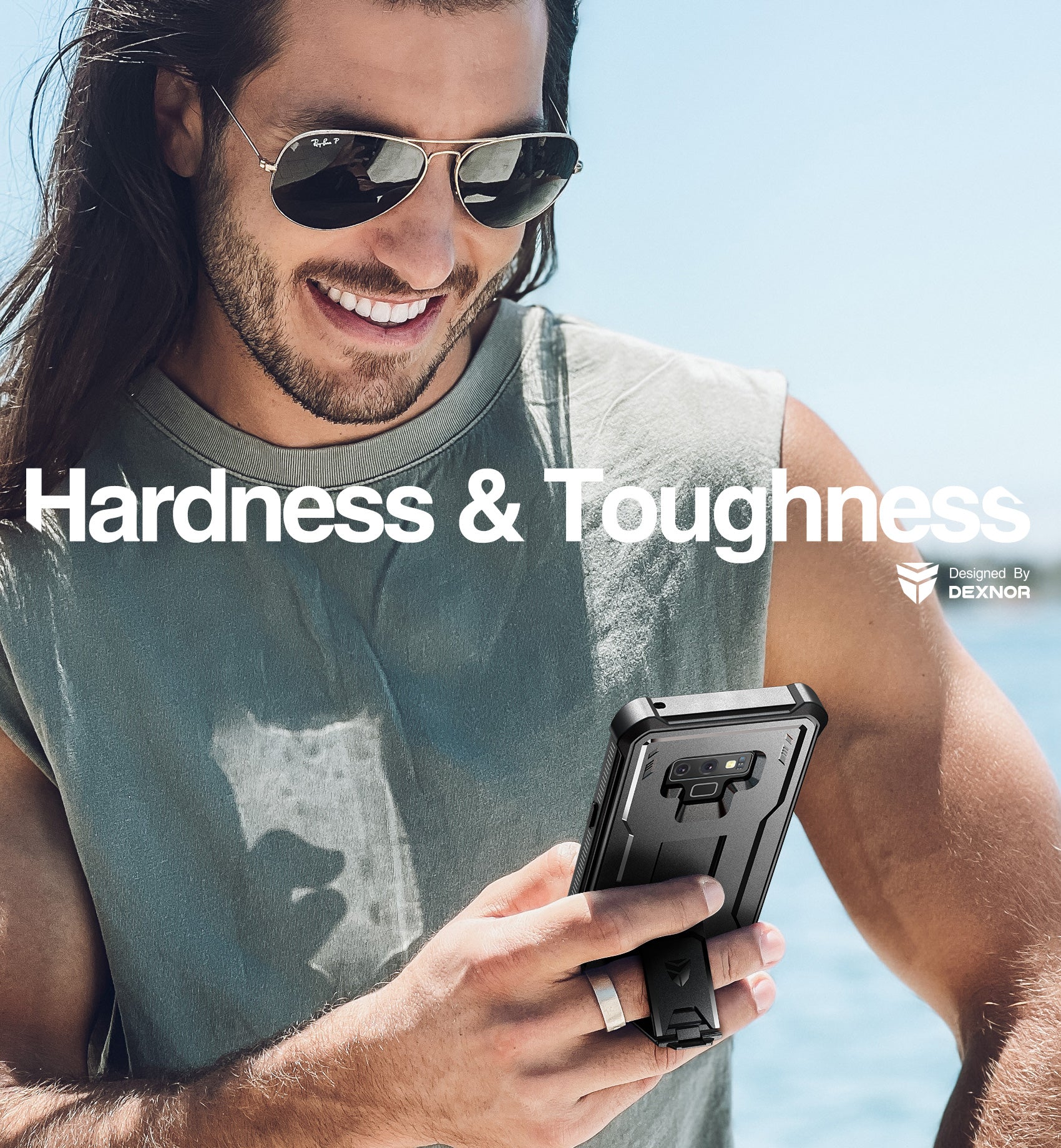 Dexnor Case for Samsung Galaxy Note 9 With Single Screen Protector Full Body Bumper Kickstand Heavy-duty Shockproof Rugged Cover.