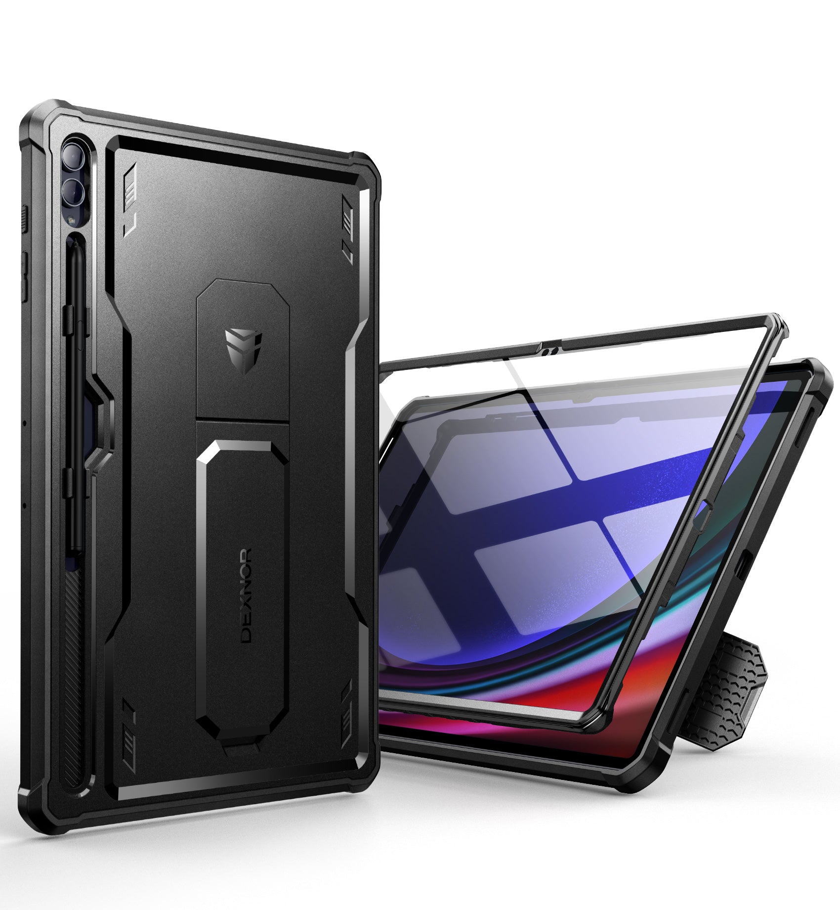 Dexnor Tablet Case for Samsung Galaxy Tab S8 Ultra With Screen Protector Full Body Bumper Kickstand Heavy-duty Shockproof Rugged Pen Holder Cover.