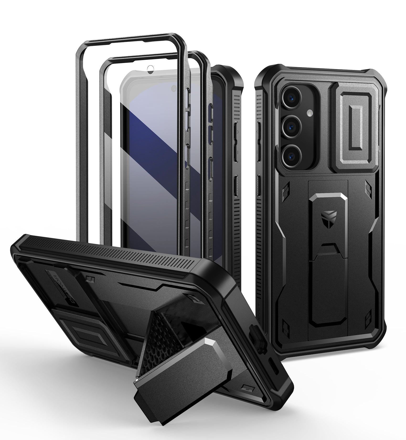 Dexnor Case for Samsung Galaxy S24 FE Full Body With Screen Protector Slide Camera Bumper Kickstand Heavy-duty Shockproof Rugged Cover.