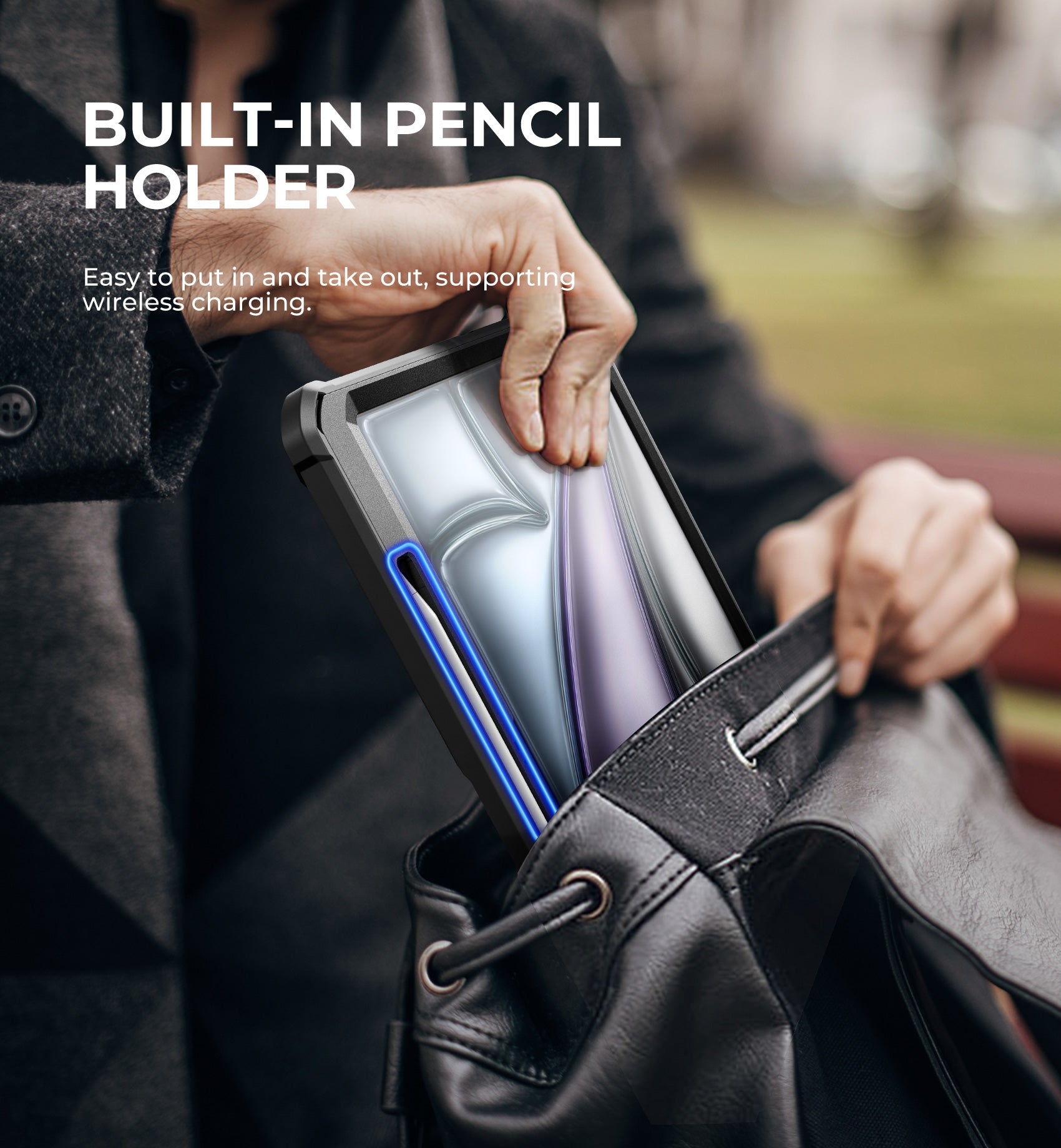 Dexnor Tablet Case for Air 13 Inch Case 2024 (M2) With Screen Protector Full Body Bumper Kickstand Heavy-duty Shockproof Rugged Pen Holder Cover