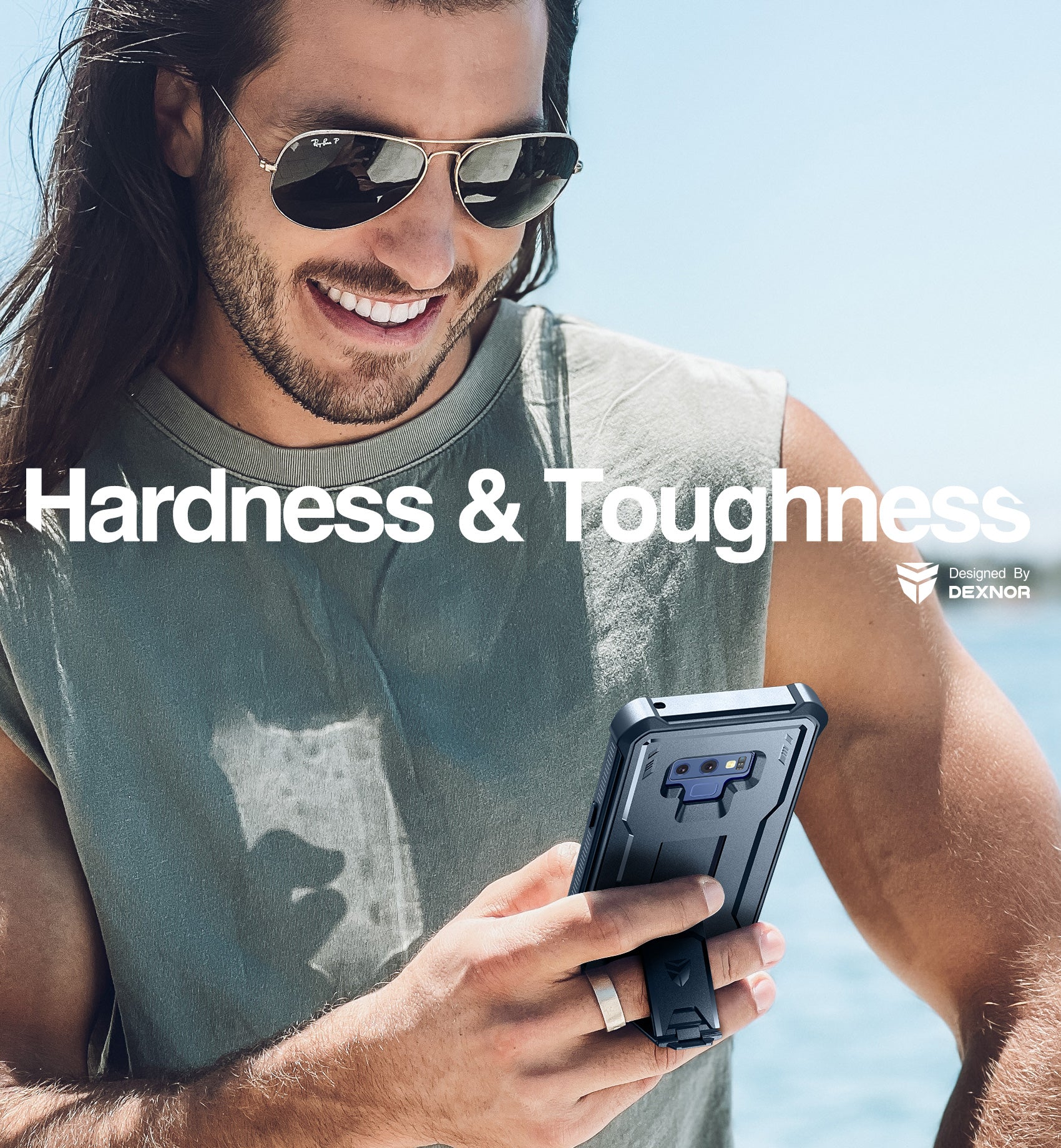 Dexnor Case for Samsung Galaxy Note 9 With Single Screen Protector Full Body Bumper Kickstand Heavy-duty Shockproof Rugged Cover.