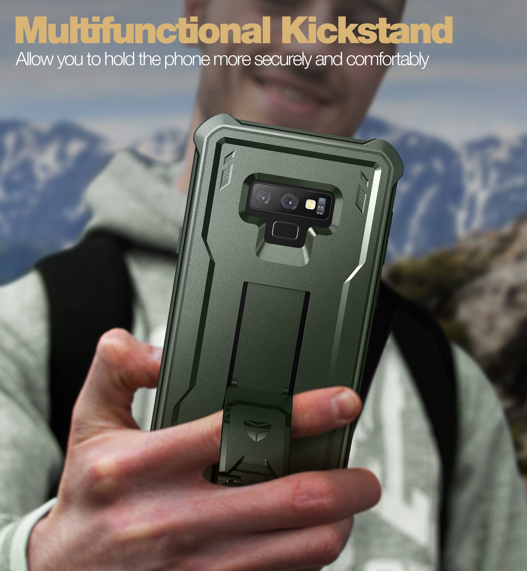 Dexnor Case for Samsung Galaxy Note 9 With Single Screen Protector Full Body Bumper Kickstand Heavy-duty Shockproof Rugged Cover.