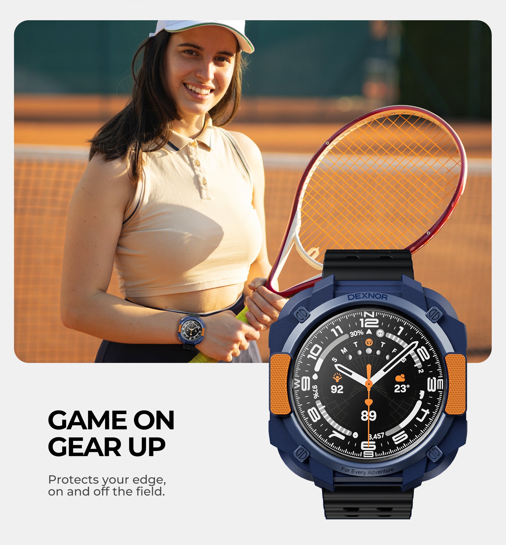 Dexnor Case for Samsung Galaxy Watch Ultra 47mm 2024 Durable Shockproof TPU Bumper Cover for Outdoor Adventure