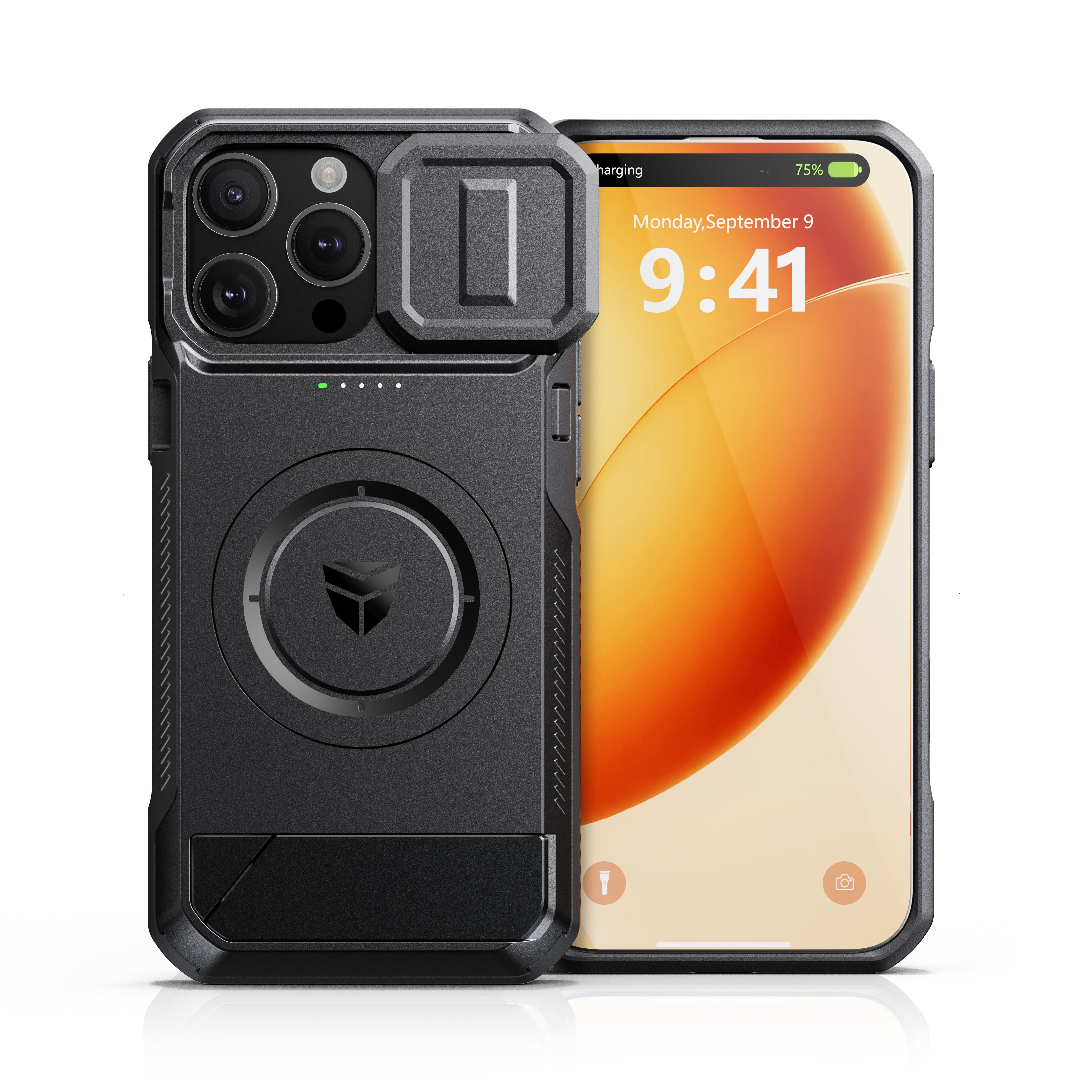 Dexnor 6-in-1 Battery Case for iPhone 16 Pro Max +50% Extra Battery Life Ultra-Light Portable Charging Magnetic Shockproof Protective Charger Cover with Slide Camera Cover Kickstand