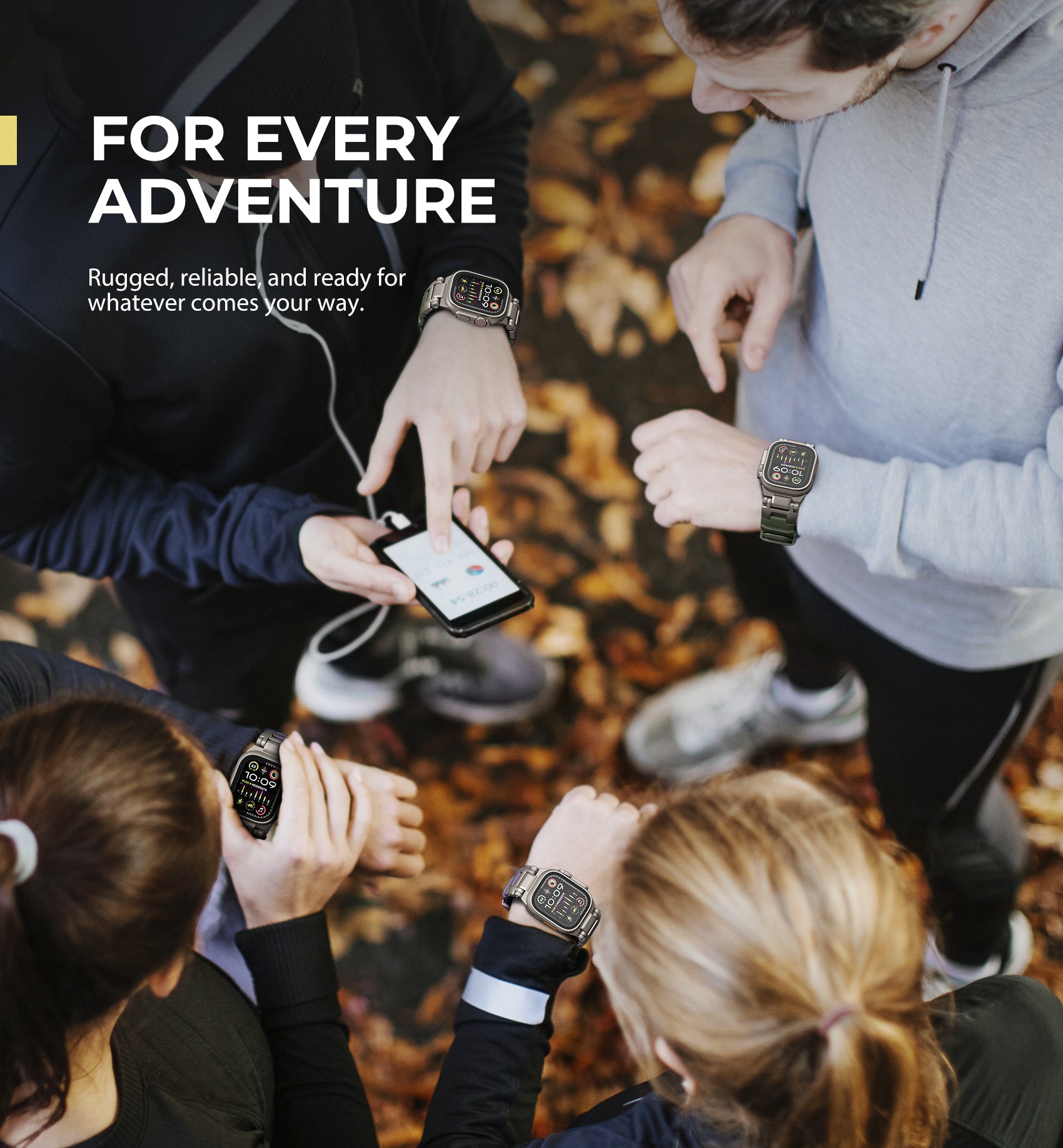 Dexnor Watch Band for Apple Watch Series 9 45mm, Series 8 45mm, Series 7 45mm with Rugged Metal Connector Durable Stainless Steel