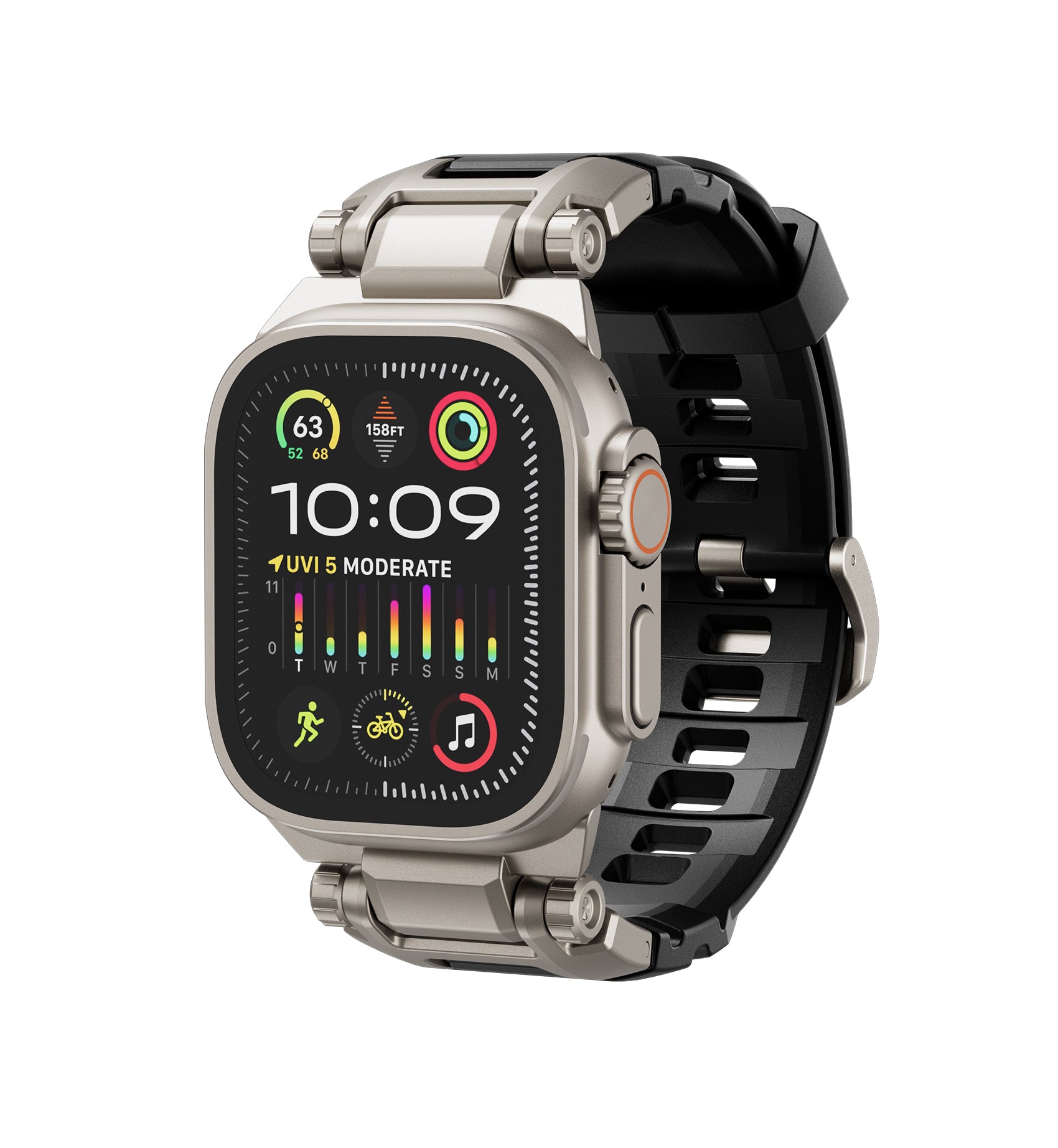 Dexnor Band for Apple Watch Ultra 2 and 1 49mm Band with Rugged Metal Connector Durable Stainless Steel