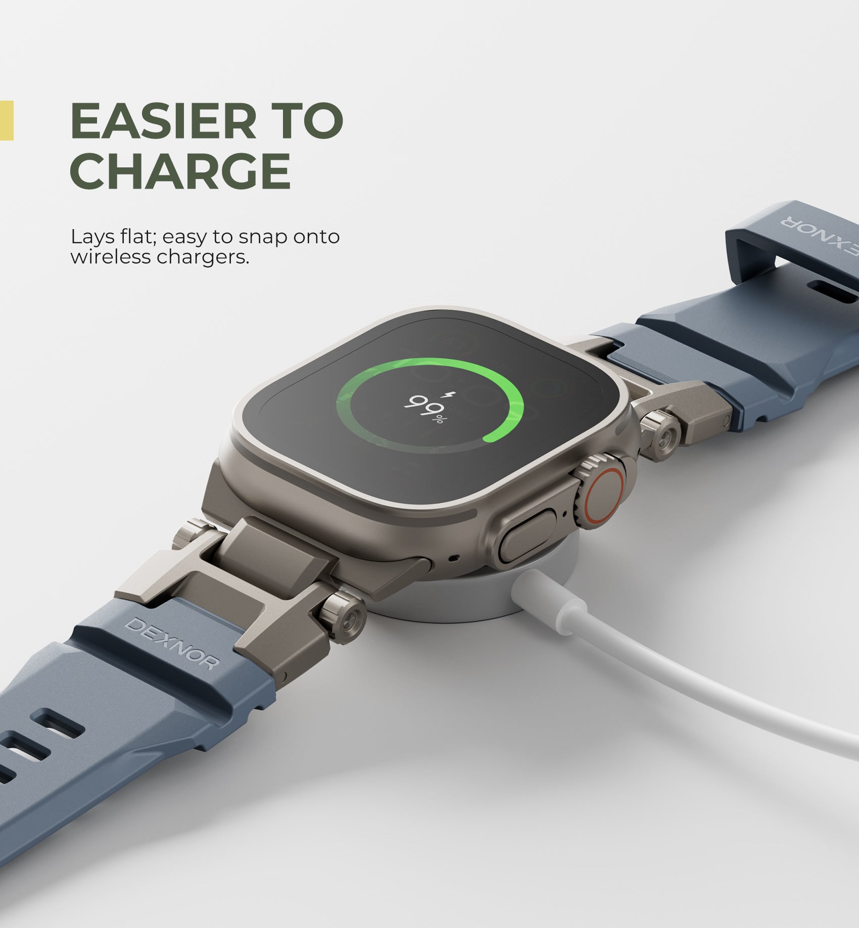 Dexnor Band for Apple Watch Ultra 2 and 1 49mm Band with Rugged Metal Connector Durable Stainless Steel