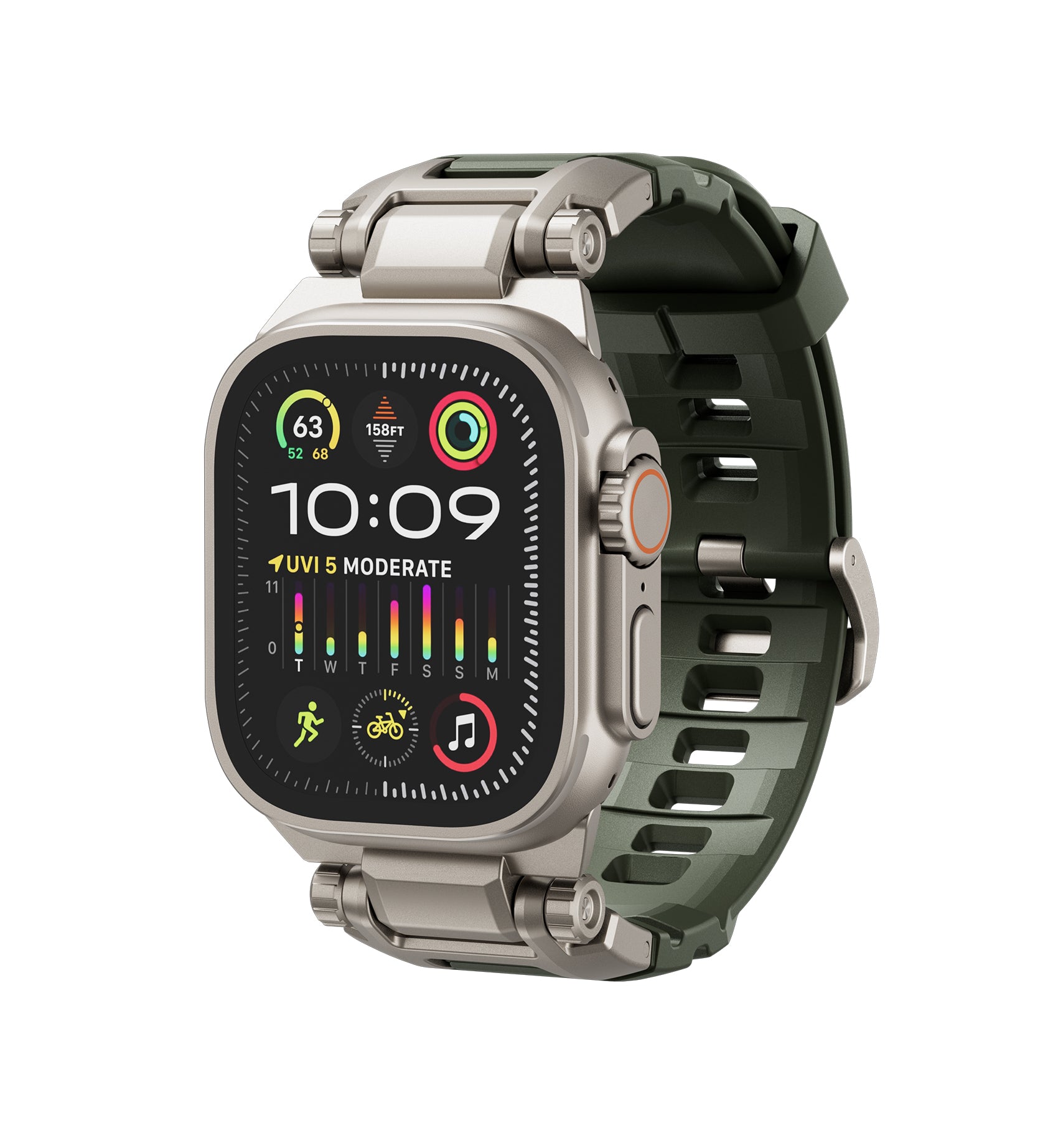 Dexnor Band for Apple Watch Ultra 2 and 1 49mm Band with Rugged Metal Connector Durable Stainless Steel