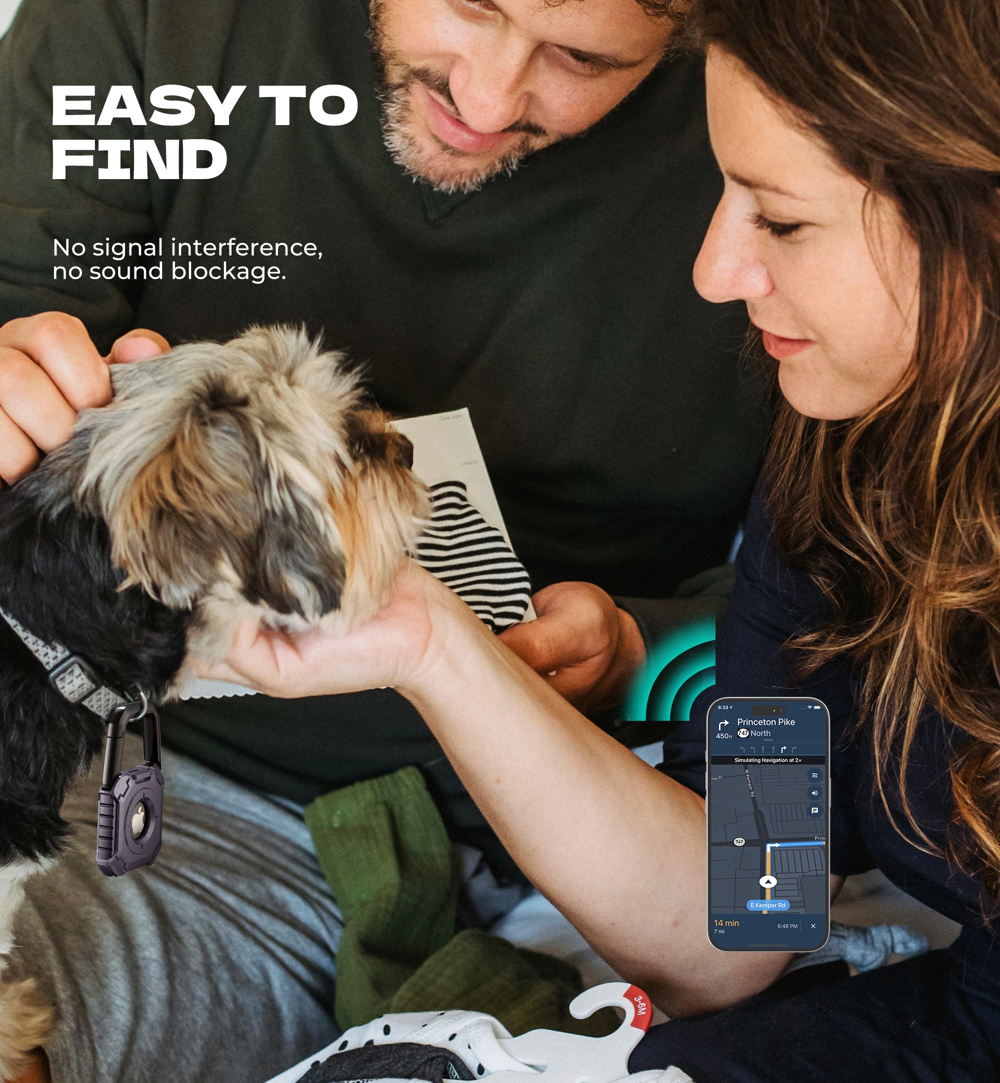 Dexnor Rugged Case for AirTag with Key Ring and Carabiner Full Body Bumper Shockproof Holder Cover.