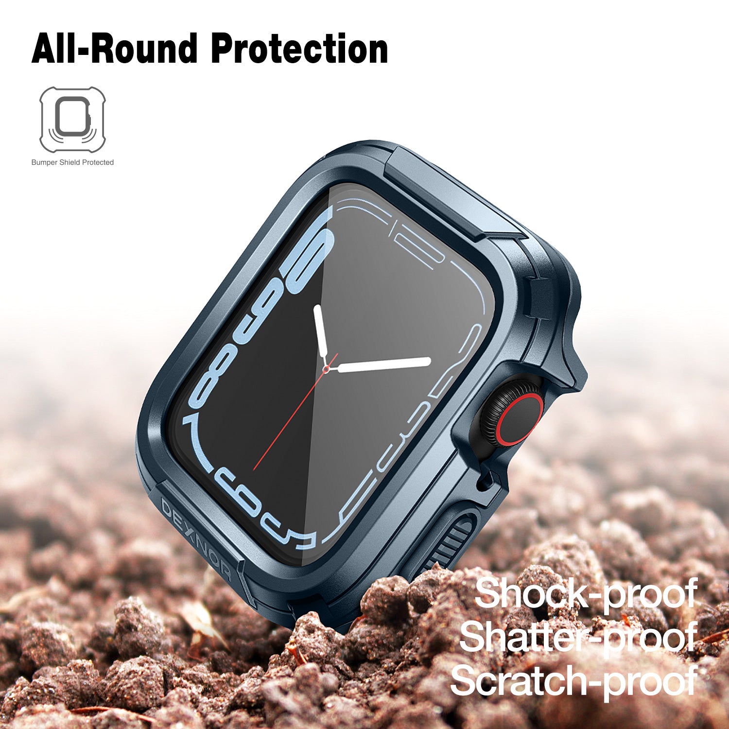 Dexnor Case for Apple Watch Series SE 42mm Series 6 42mm Series 5 42mm Series 4 42mm Series3 42mm Series 2 Series1 42mm Protective Case with Bulit-in Screen Protector 2 in 1 Overall Guard Case Cover