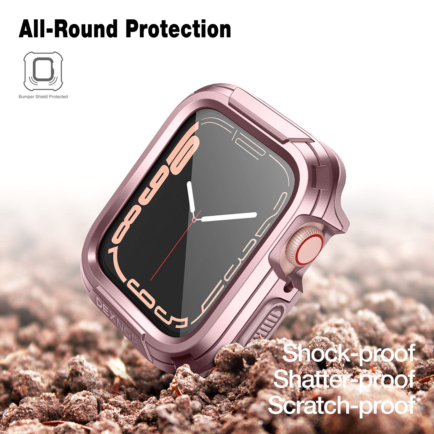 Dexnor Case for Apple Watch Series SE 42mm Series 6 42mm Series 5 42mm Series 4 42mm Series3 42mm Series 2 Series1 42mm Protective Case with Bulit-in Screen Protector 2 in 1 Overall Guard Case Cover