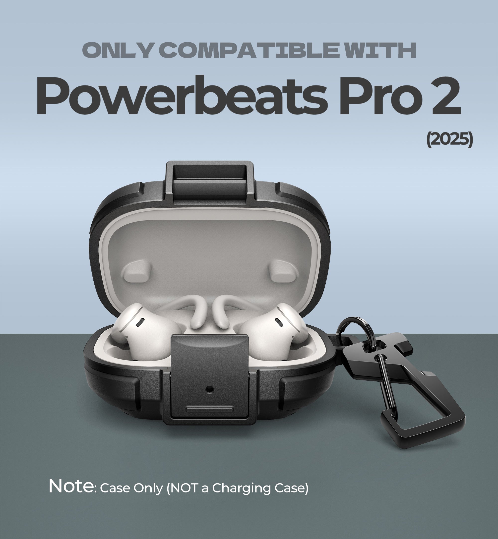 Dexnor Case for Beats Powerbeats Pro 2nd Gen with Drop-Proof Lock Shockproof Rugged Bumper Protective Cover with Carabiner Keyring Cleaner Kit
