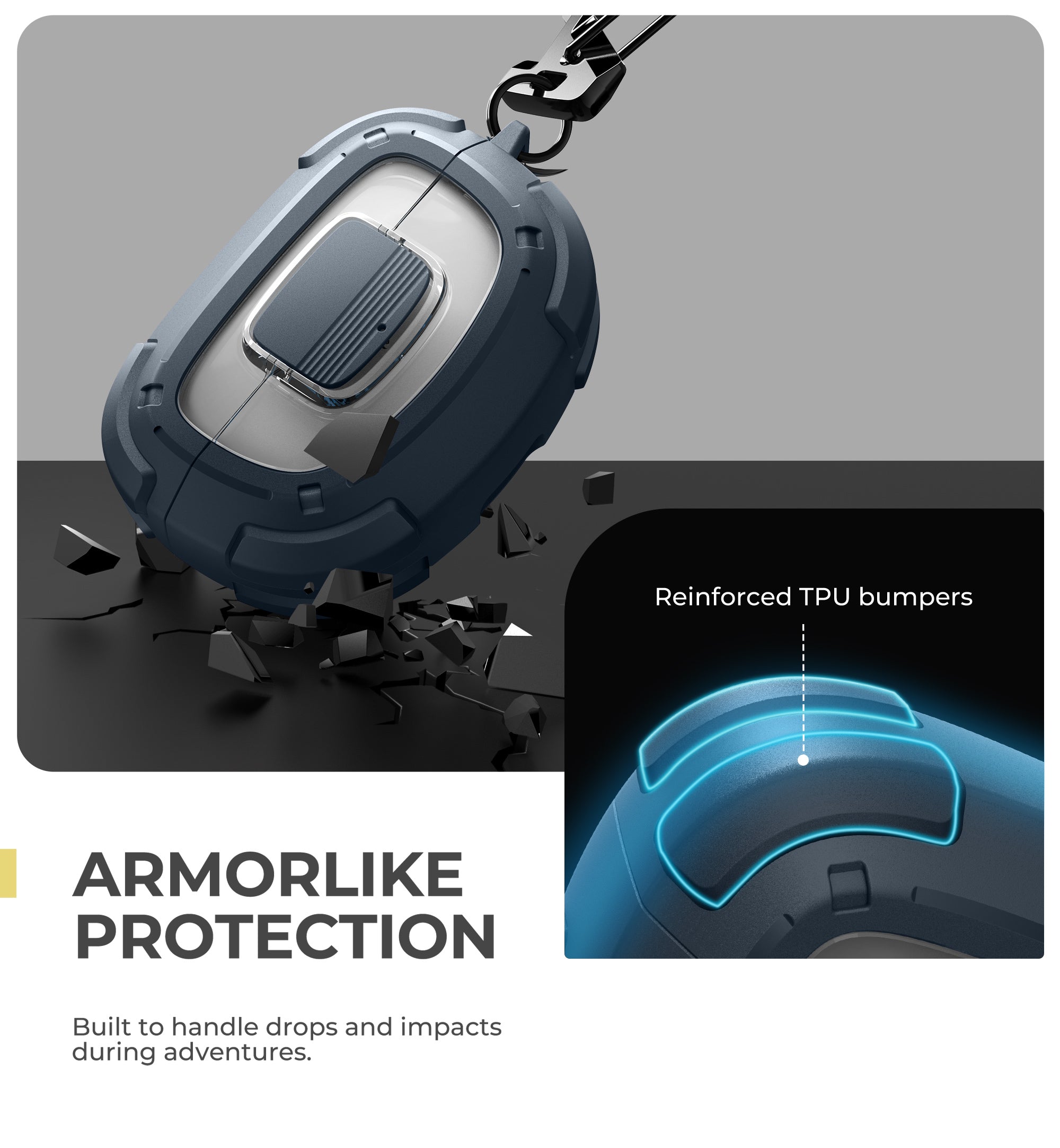 Dexnor Case for Bose Ultra Open 2024 with Drop-Proof Lock Shockproof Rugged Bumper Cases Protective Cover with Carabiner Keyring Cleaner Kit