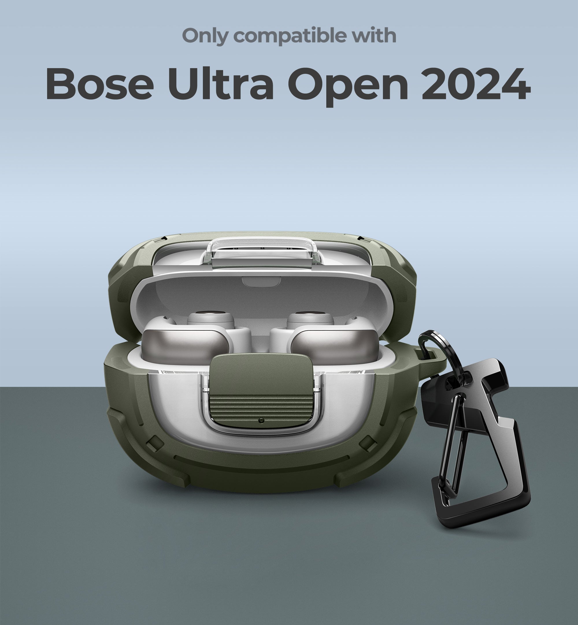 Dexnor Case for Bose Ultra Open 2024 with Drop-Proof Lock Shockproof Rugged Bumper Cases Protective Cover with Carabiner Keyring Cleaner Kit