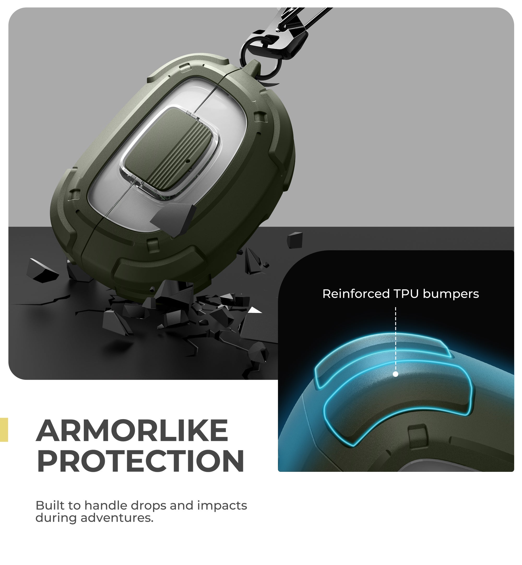 Dexnor Case for Bose Ultra Open 2024 with Drop-Proof Lock Shockproof Rugged Bumper Cases Protective Cover with Carabiner Keyring Cleaner Kit