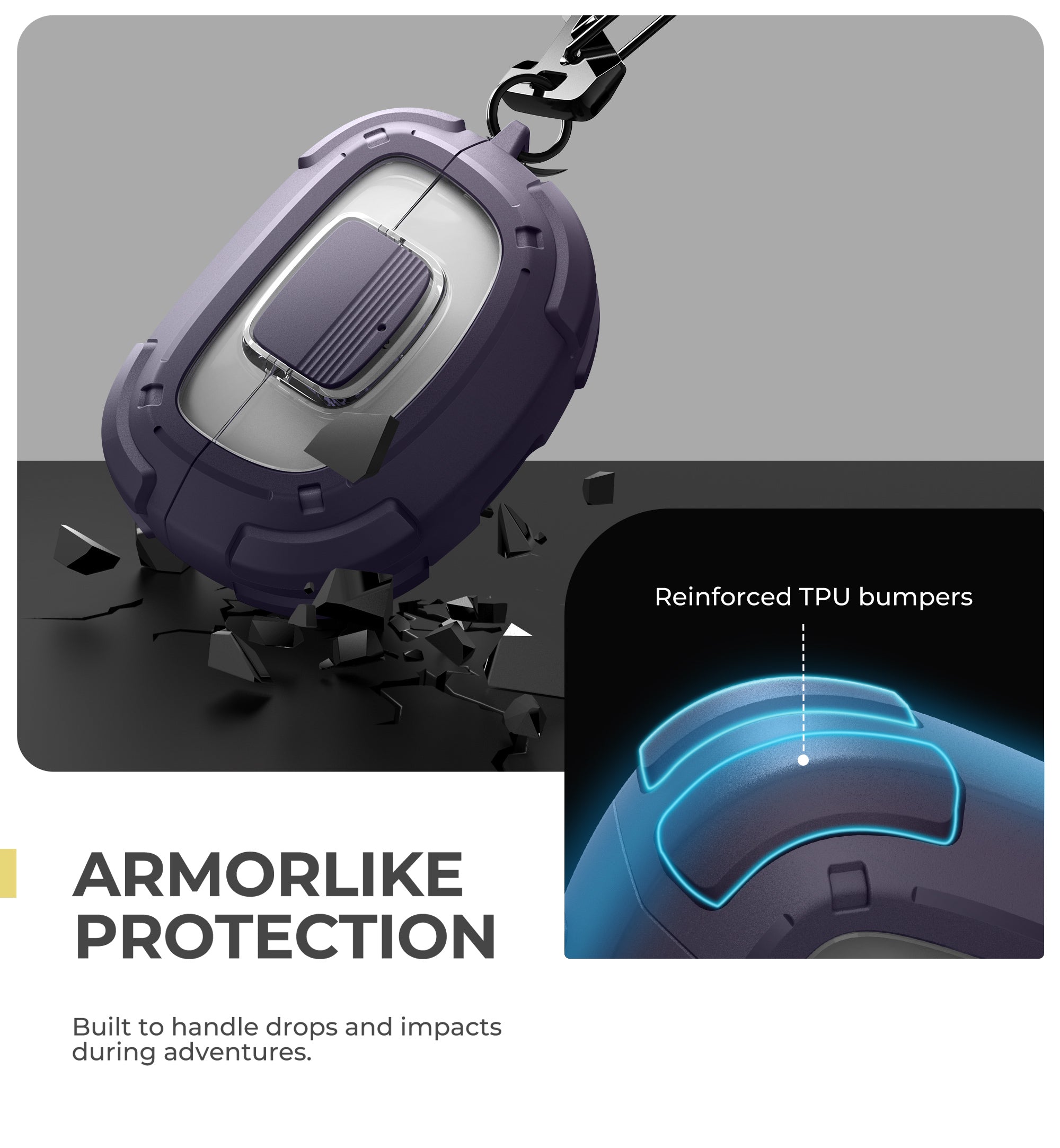 Dexnor Case for Bose Ultra Open 2024 with Drop-Proof Lock Shockproof Rugged Bumper Cases Protective Cover with Carabiner Keyring Cleaner Kit