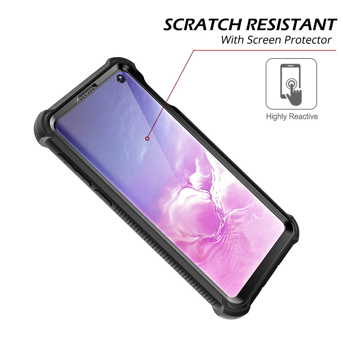 Dexnor Case for Samsung Galaxy S10E with Built-in Screen Protector Clear Rugged Full Body Protective Shockproof Hard Back Defender Dual Layer Heavy Duty Bumper Cover