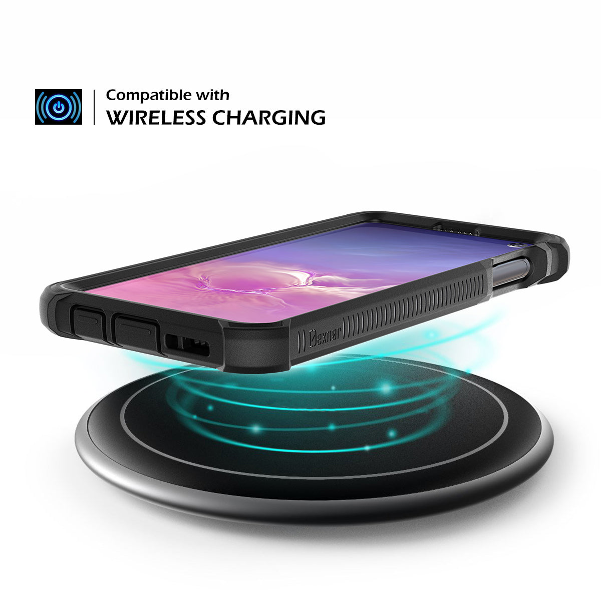 Dexnor Case for Samsung Galaxy S10E with Built-in Screen Protector Clear Rugged Full Body Protective Shockproof Hard Back Defender Dual Layer Heavy Duty Bumper Cover