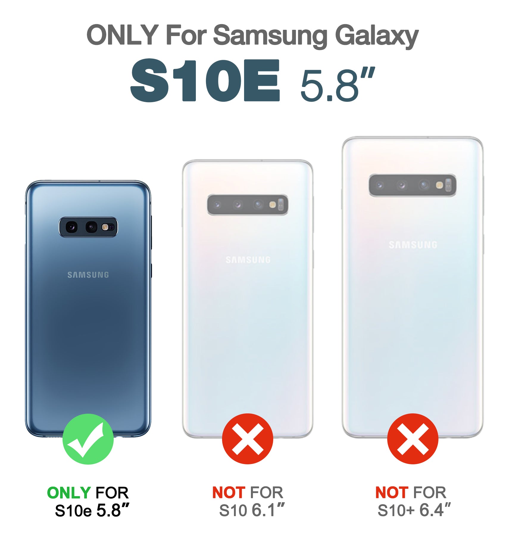 Dexnor Case for Samsung Galaxy S10E with Built-in Screen Protector Clear Rugged Full Body Protective Shockproof Hard Back Defender Dual Layer Heavy Duty Bumper Cover