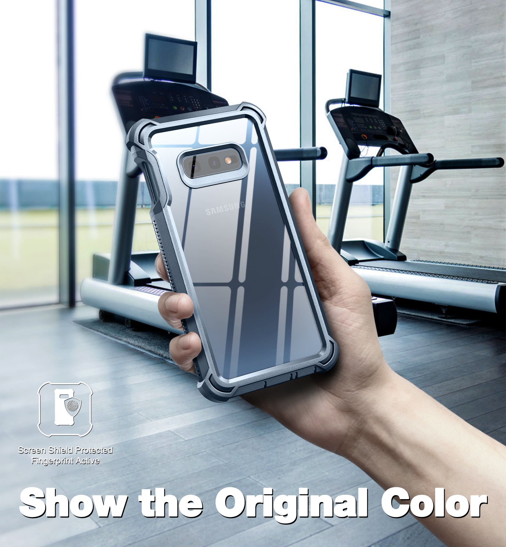 Dexnor Case for Samsung Galaxy S10E with Built-in Screen Protector Clear Rugged Full Body Protective Shockproof Hard Back Defender Dual Layer Heavy Duty Bumper Cover