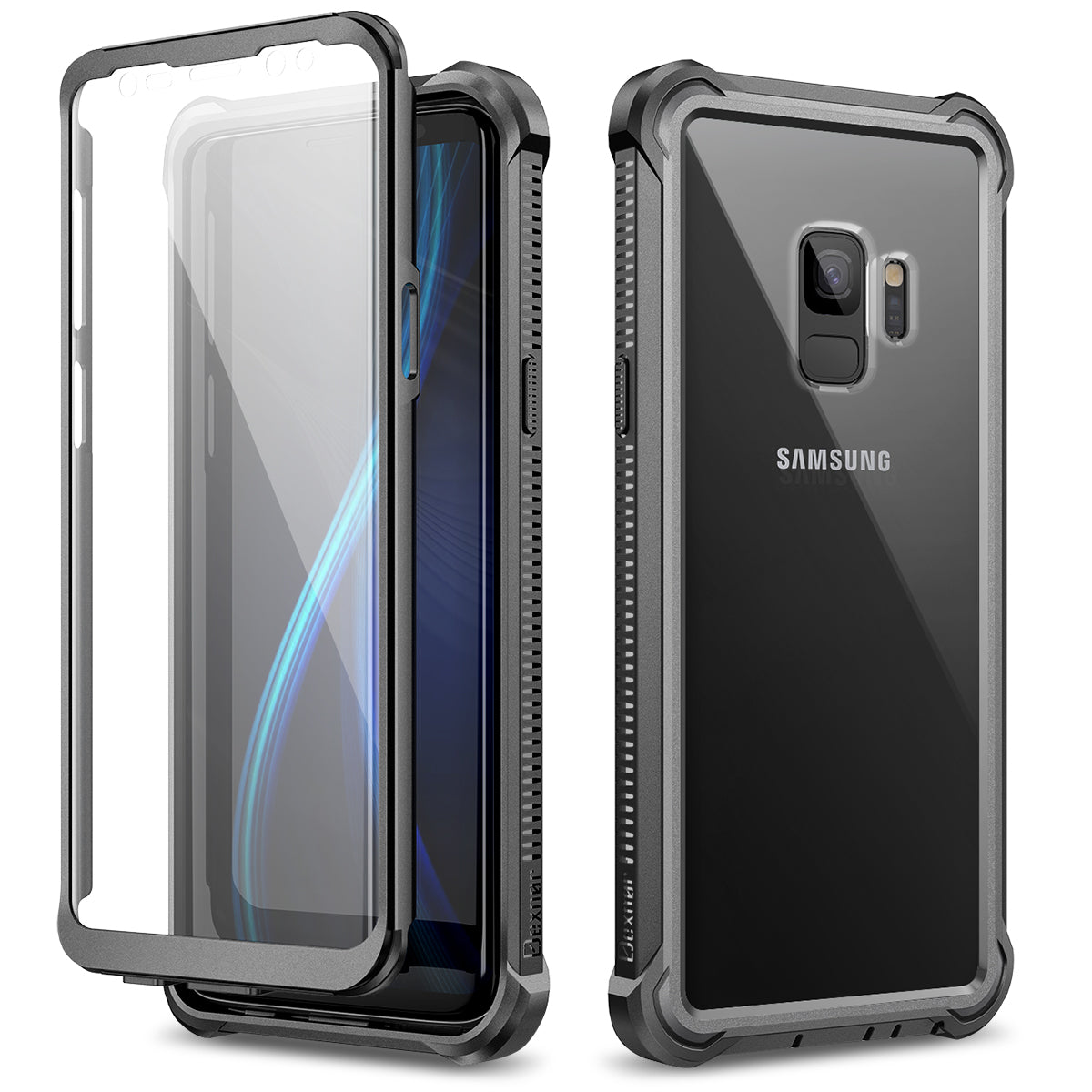 Dexnor Case for Galaxy S9 with Screen Protector Clear Military Grade Rugged 360 Full Body Protective Shockproof Hard Back Cover Defender Heavy Duty Bumper