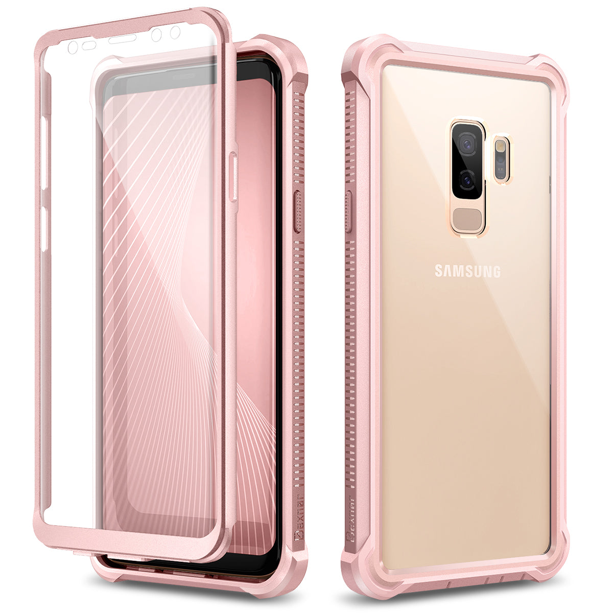 Dexnor Case for Galaxy S9 Plus with Screen Protector Clear Military Grade Rugged 360 Full Body Protective Shockproof Hard Back Cover Defender Heavy Duty Bumper
