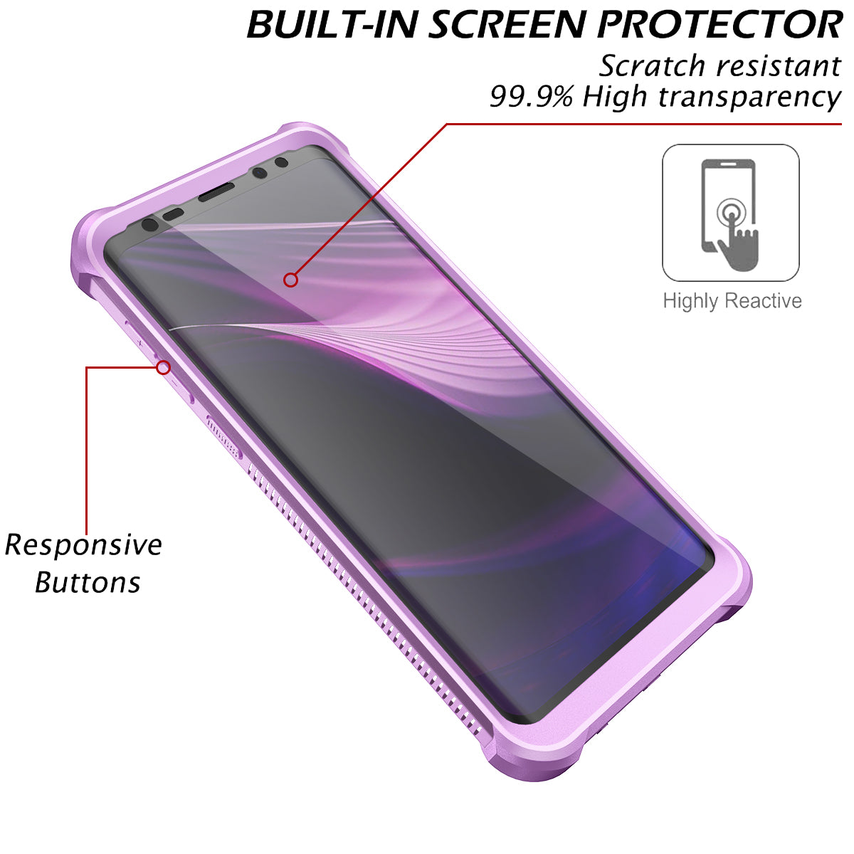 Dexnor Case for Galaxy S9 Plus with Screen Protector Clear Military Grade Rugged 360 Full Body Protective Shockproof Hard Back Cover Defender Heavy Duty Bumper