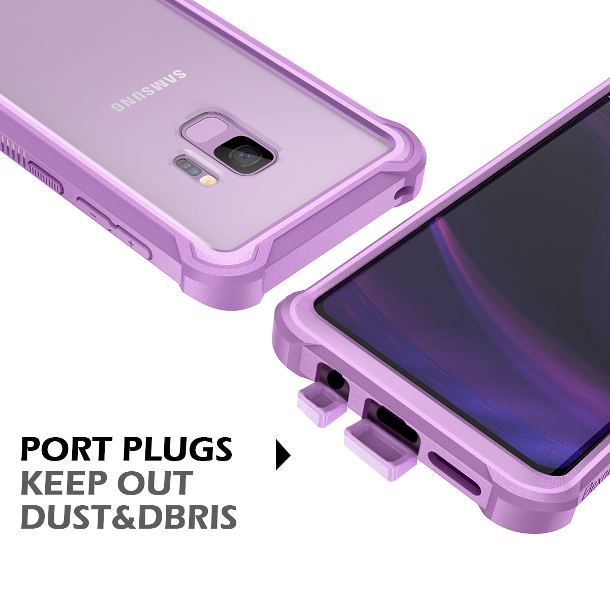 Dexnor Case for Galaxy S9 with Screen Protector Clear Military Grade Rugged 360 Full Body Protective Shockproof Hard Back Cover Defender Heavy Duty Bumper