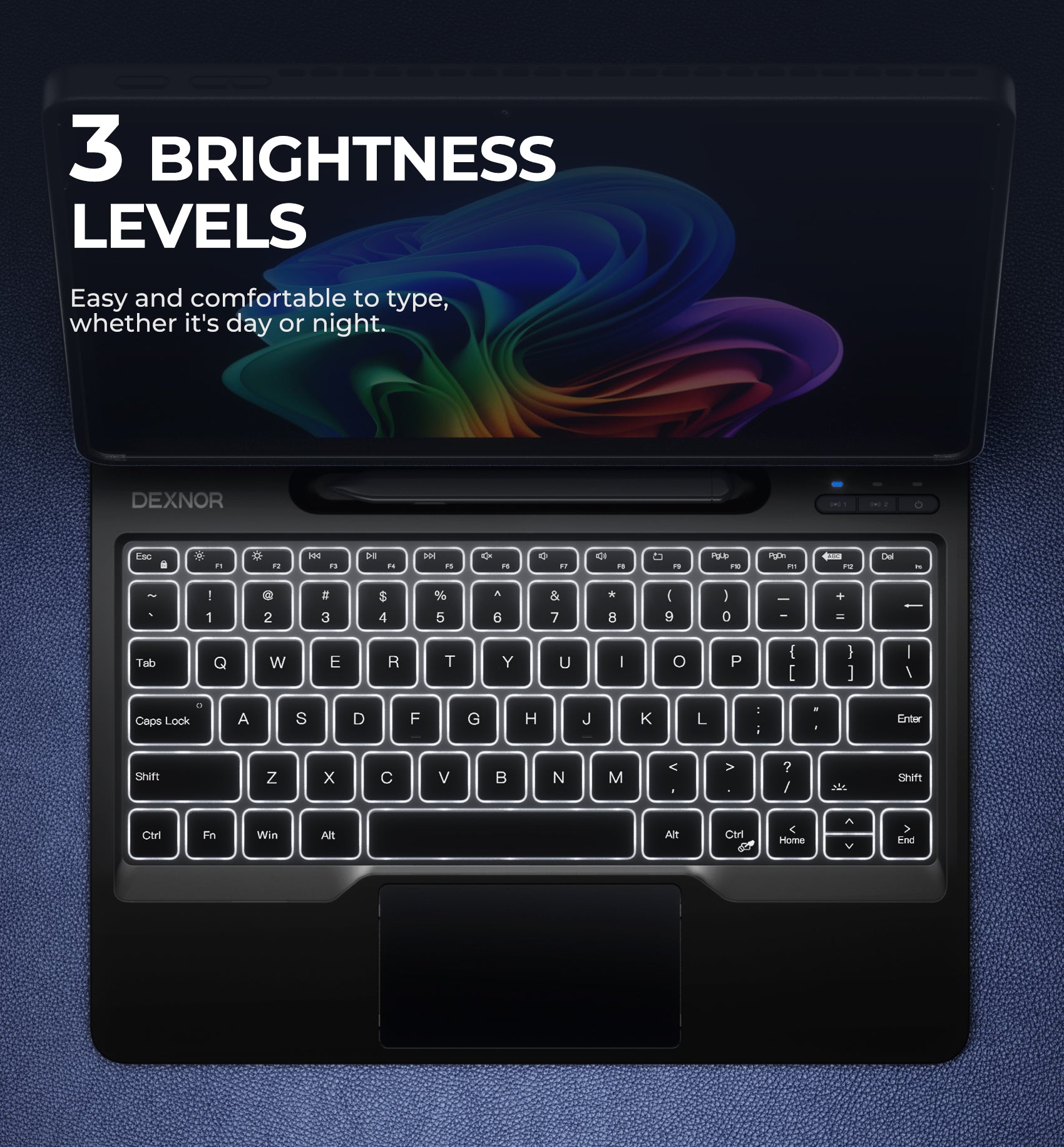 Dexnor Magic-Style Keyboard Case for Microsoft Surface Pro 10 with Detachable Magnetic Cover Floating Cantilever Stand Multi-Touch Trackpad Backlit Stylus Holder