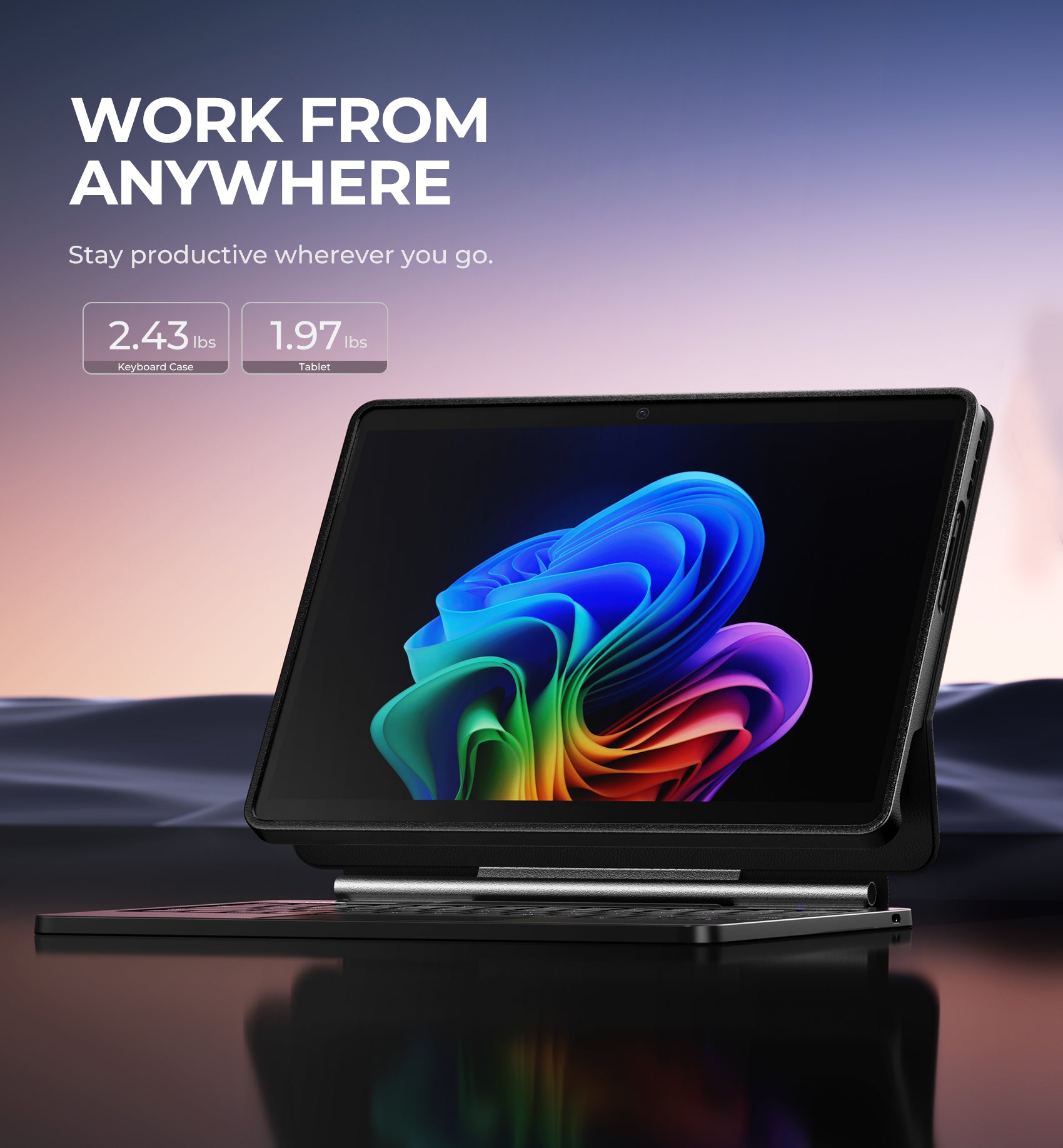 Dexnor Magic-Style Keyboard Case for Microsoft Surface Pro 10 with Detachable Magnetic Cover Floating Cantilever Stand Multi-Touch Trackpad Backlit Stylus Holder