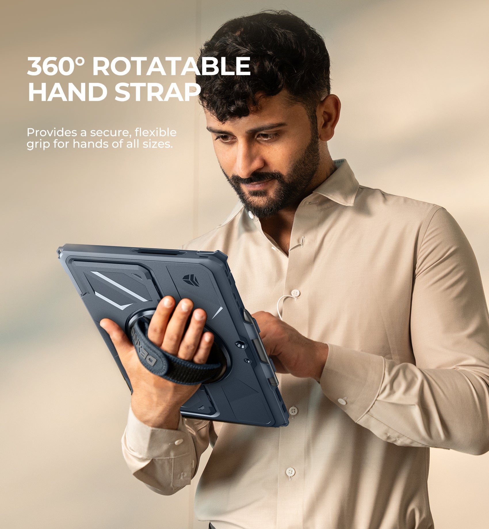 Dexnor Case for Microsoft Surface Pro 12th Edition Business 13 inch 2026 Rugged Protective Shockproof Cover with 360° Rotating Hand Strap Large Stand Pen Holder