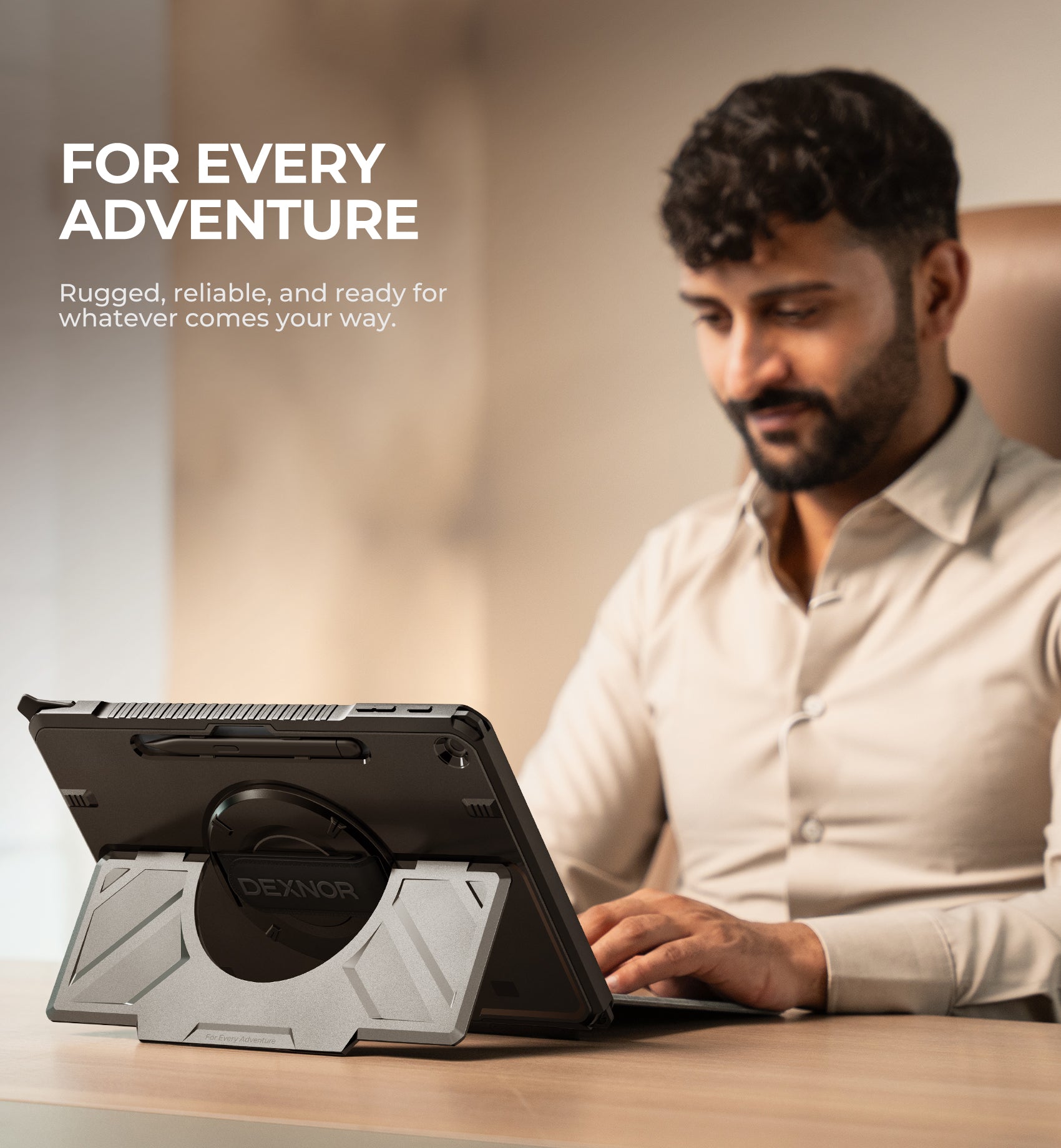 Dexnor Case for Microsoft Surface Pro 12 inch 2025 Rugged Protective Cover with 360° Rotating Hand Strap Large Stand Pen Holder Shockproof Full-Body Cover