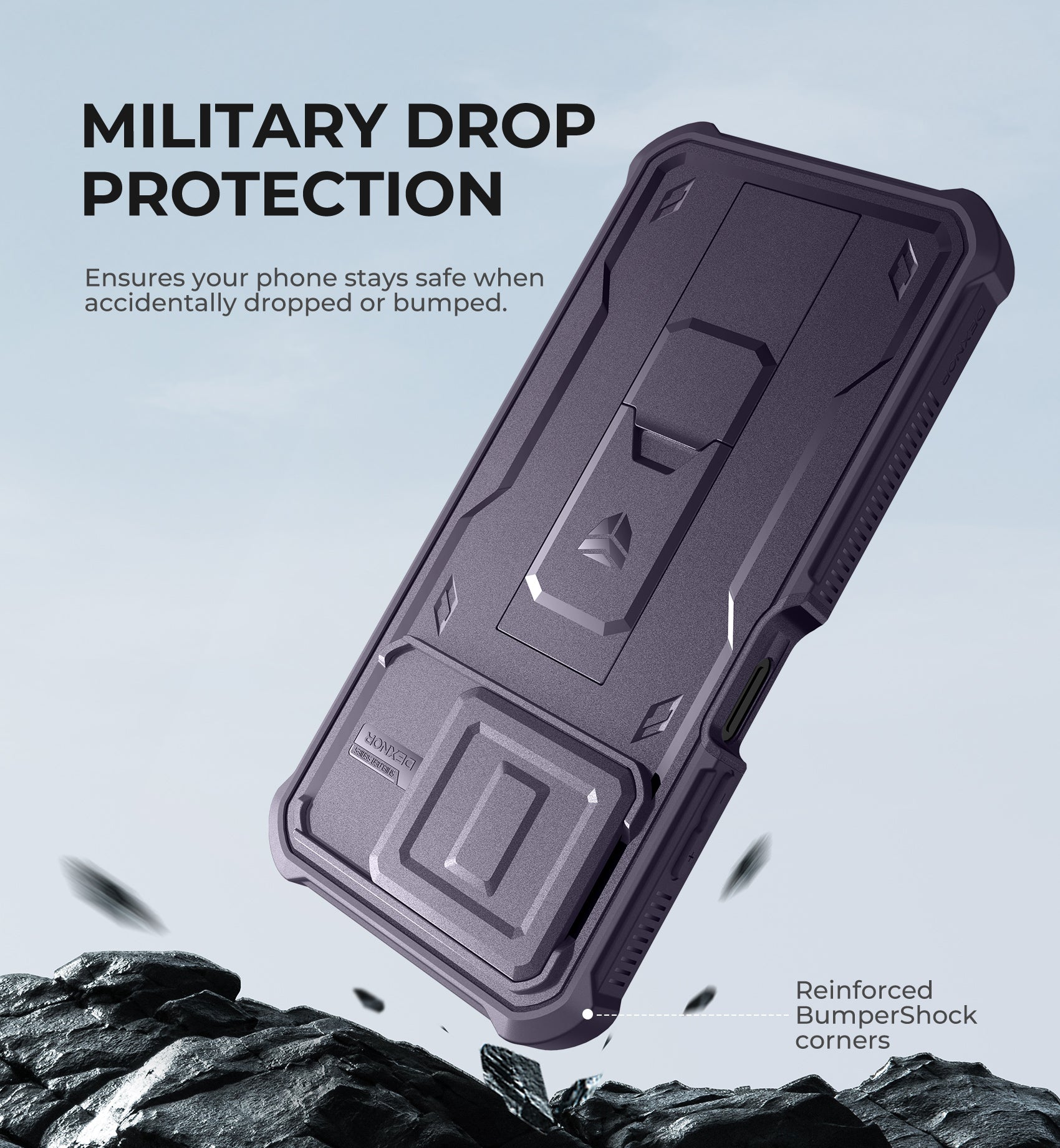 Dexnor Case for Motorola Moto-G 5G 2025 2 Front Frame Built-in Magnetic Slide Camera Cover Kickstand Heavy Duty Protection Shockproof with Screen Protector