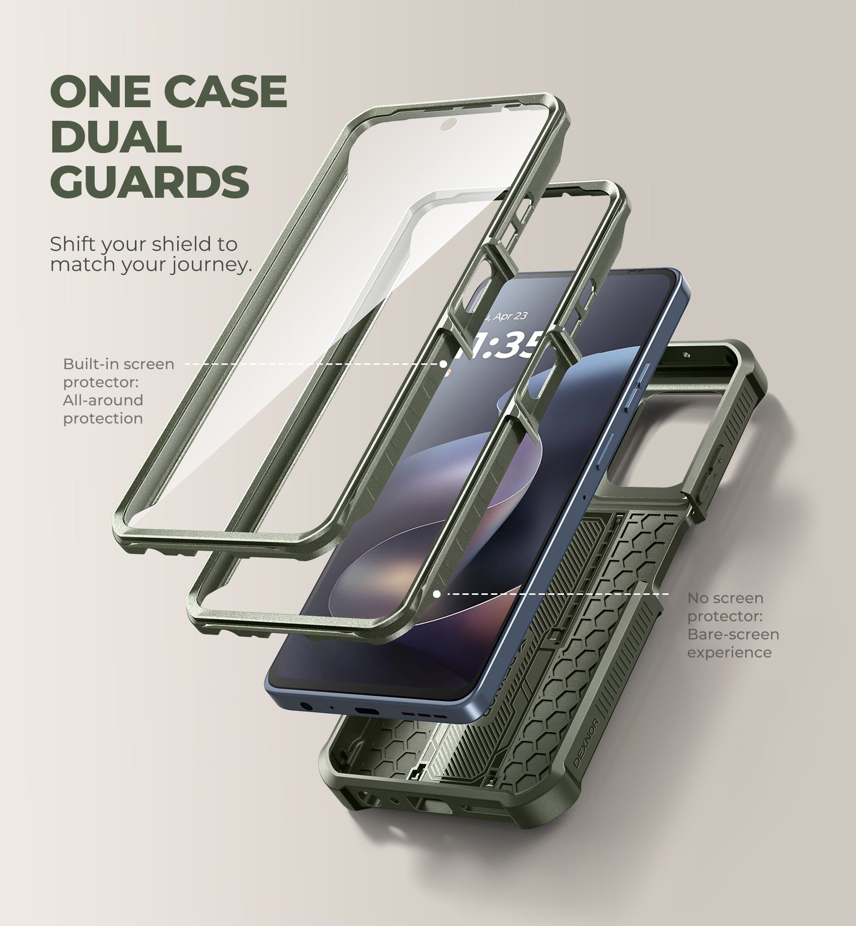 Dexnor Case for Motorola Moto G Power 5G 2025 2 Front Frame Built-in Magnetic Slide Camera Cover Kickstand Heavy Duty Shockproof Phone Cover with Screen Protector